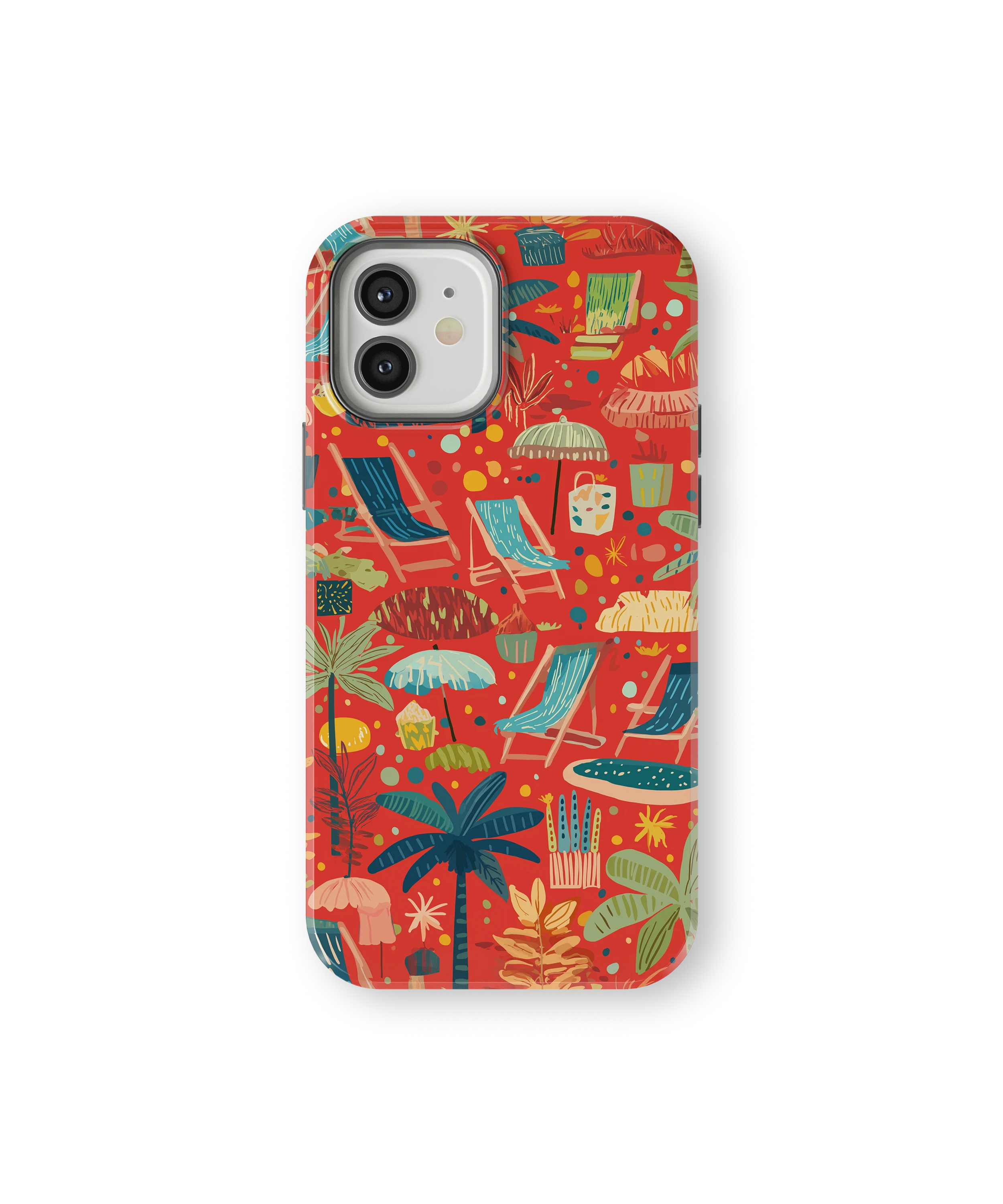 Coque iPhone – Design Summer Rouge Tropical & Fun