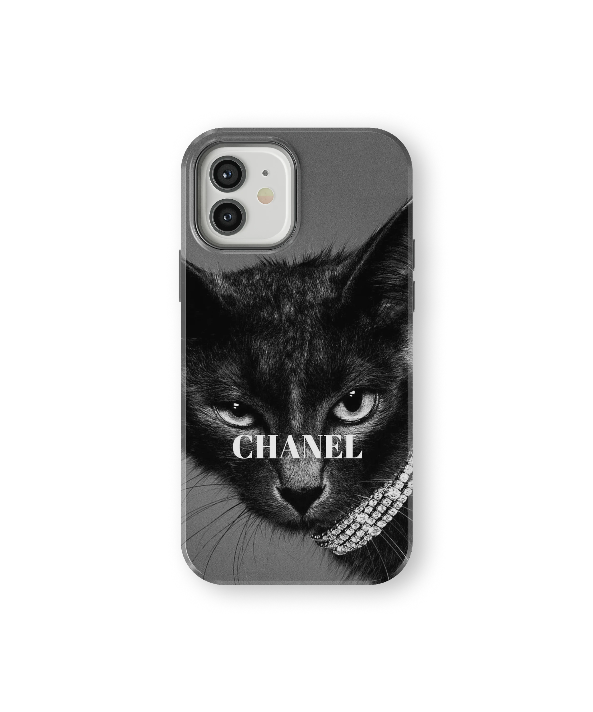 Coque iPhone – Chat Élégant Noir & Blanc Style Luxe