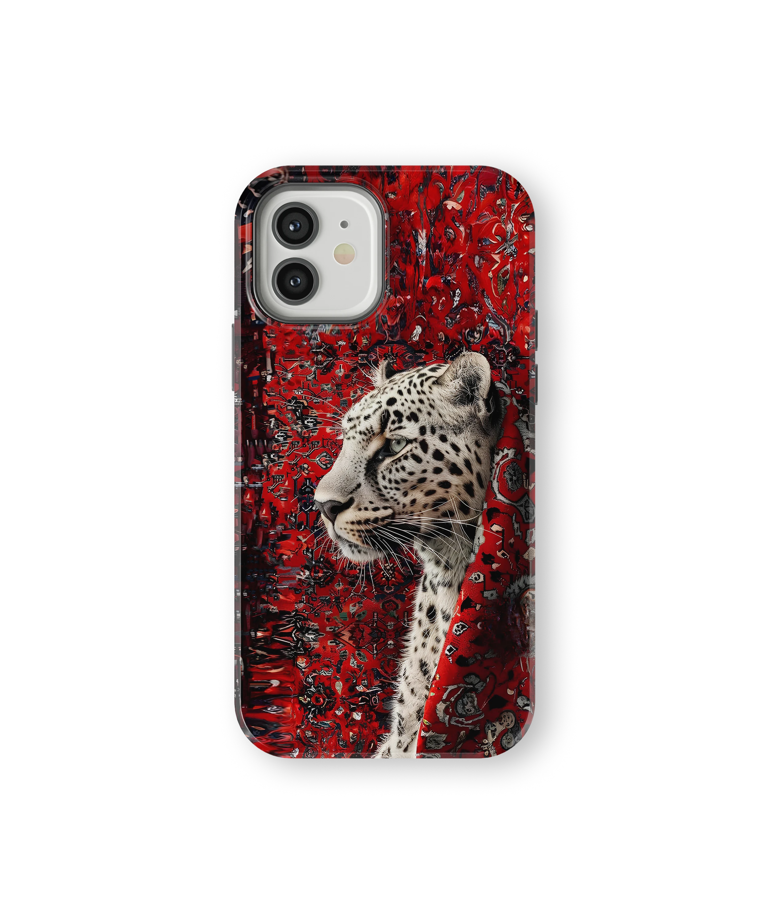 Coque iPhone Léopard Blanc & Rouge Sauvage