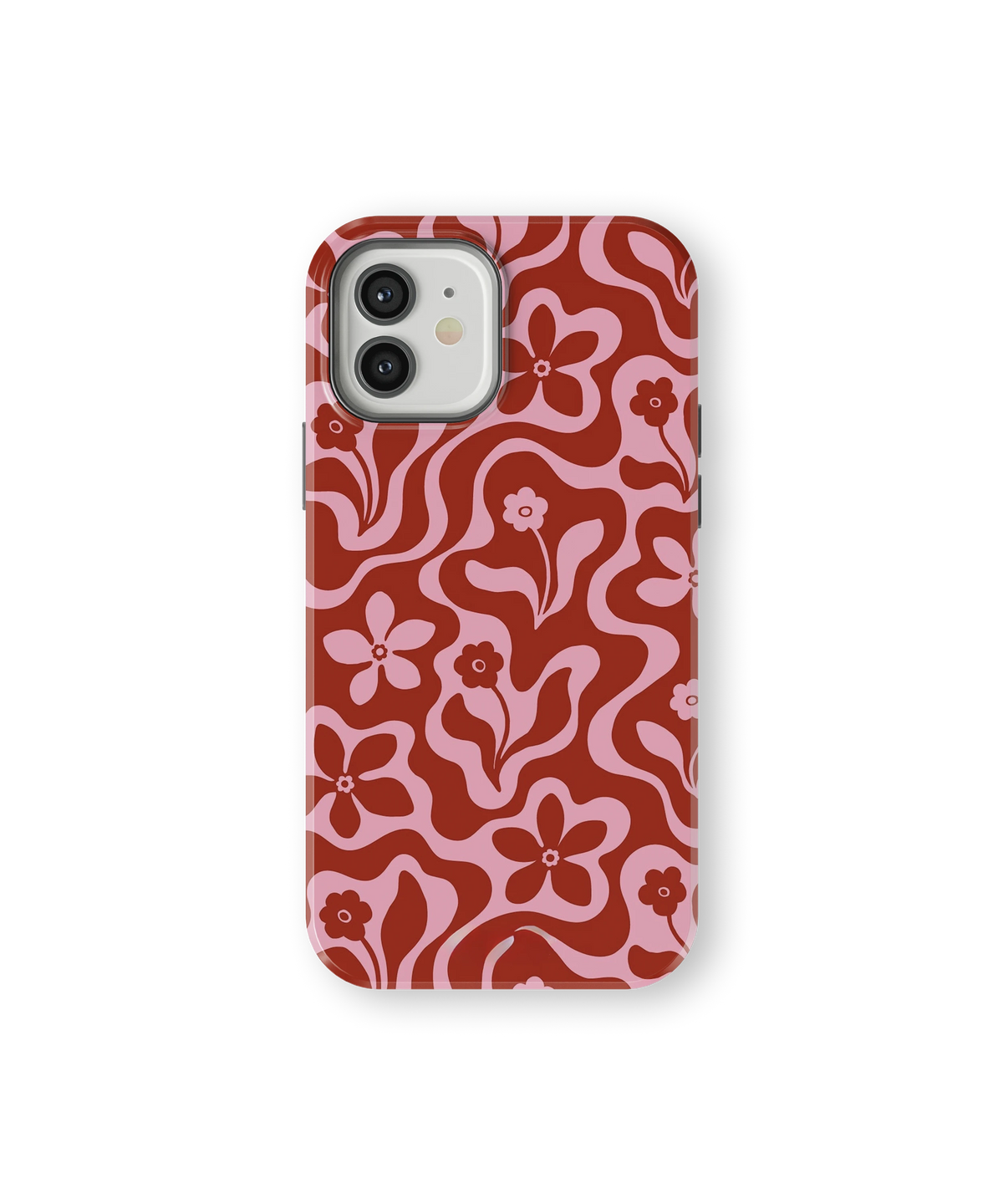 Coque iPhone Fleurie Vintage Rouge & Rose