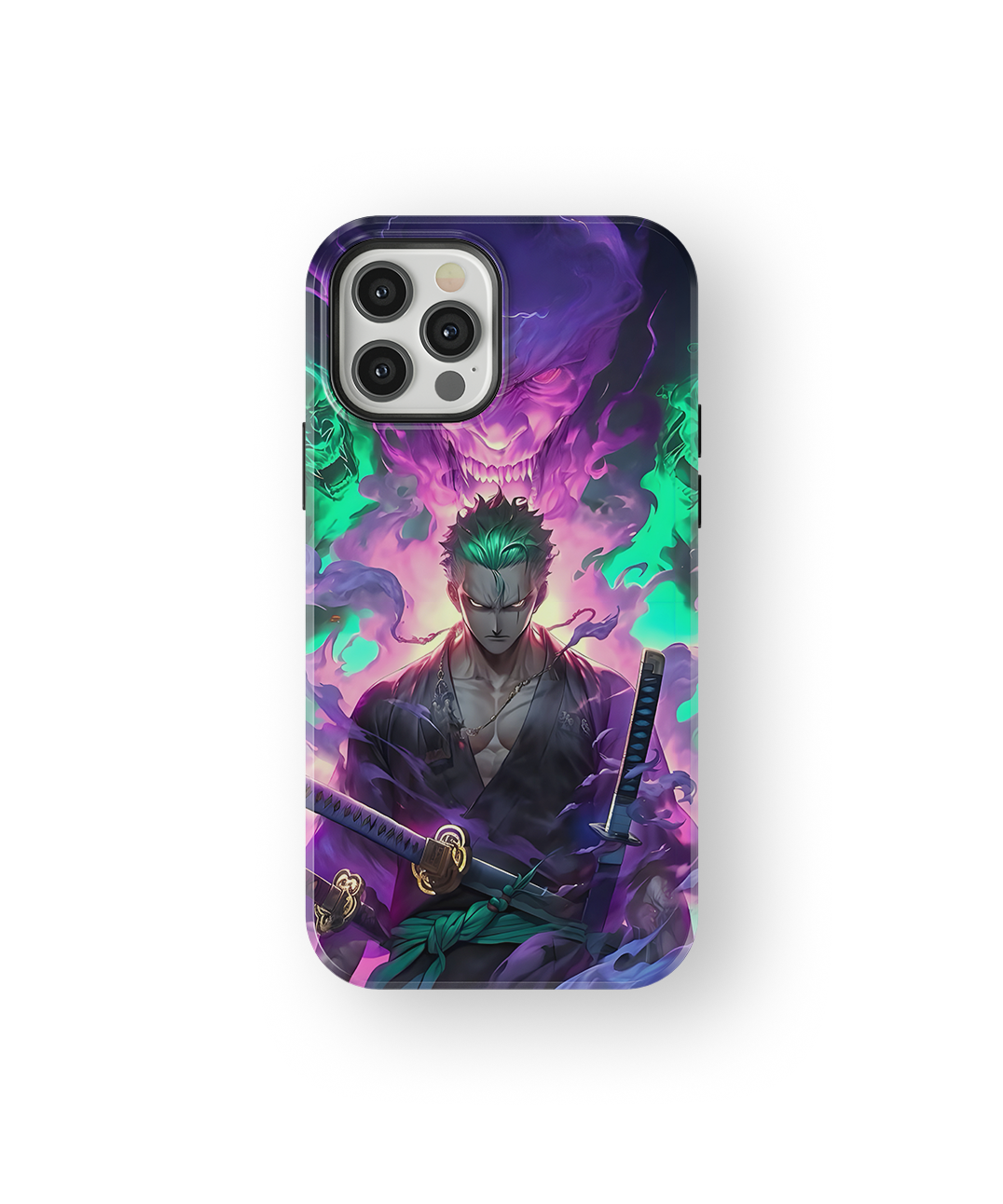 Coque iPhone Roronoa Zoro – Aura Démon Style Neon
