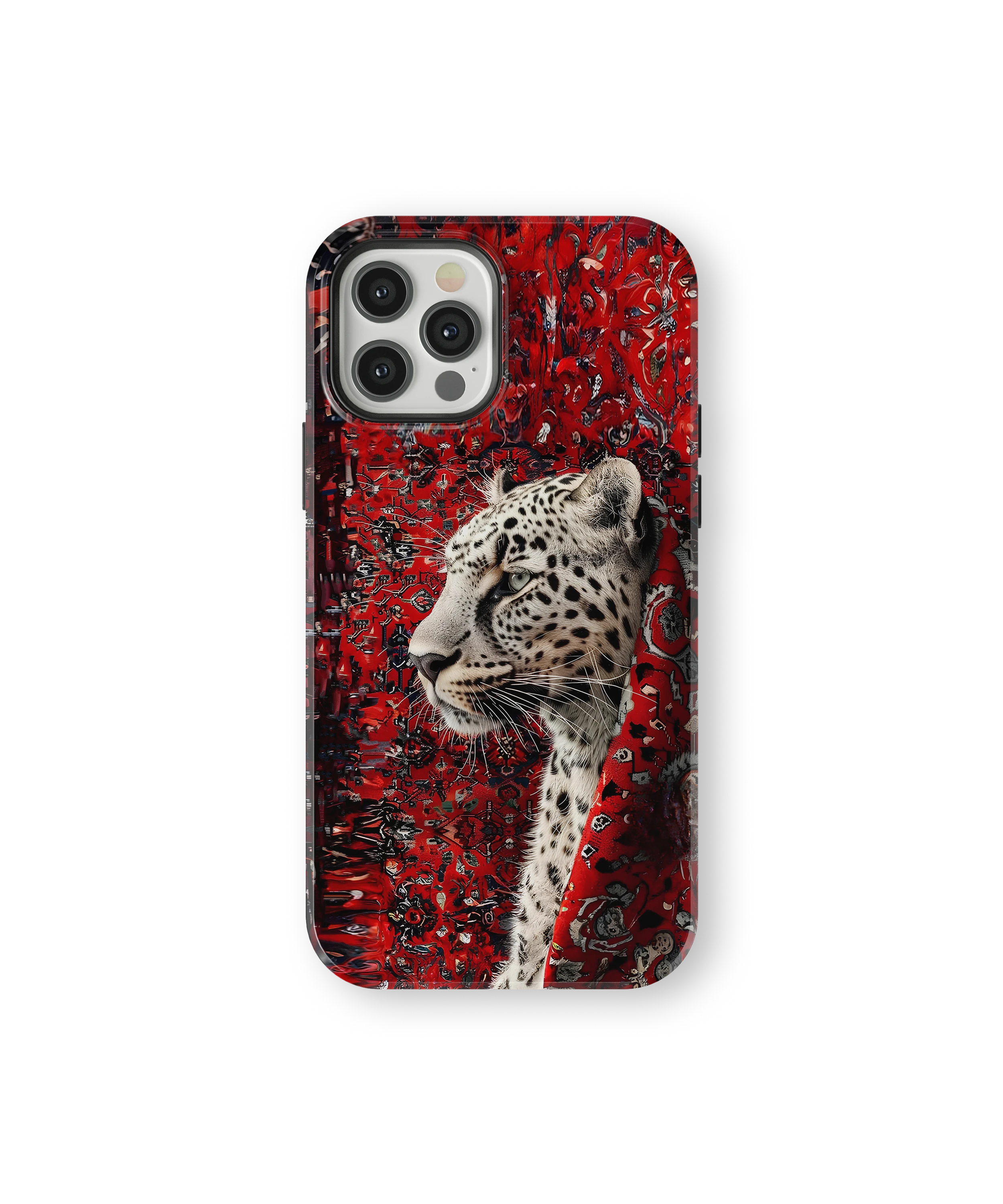 Coque iPhone Léopard Blanc & Rouge Sauvage
