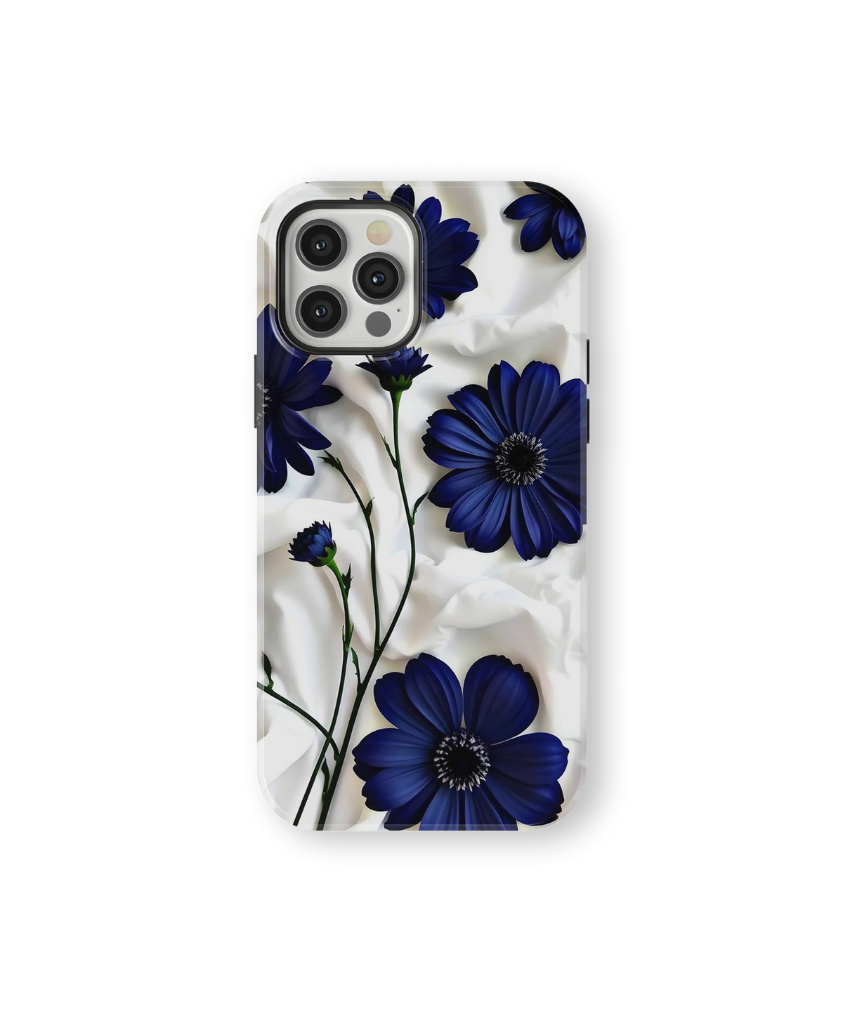 Coque iPhone – Design Fleurs Bleu Nuit
