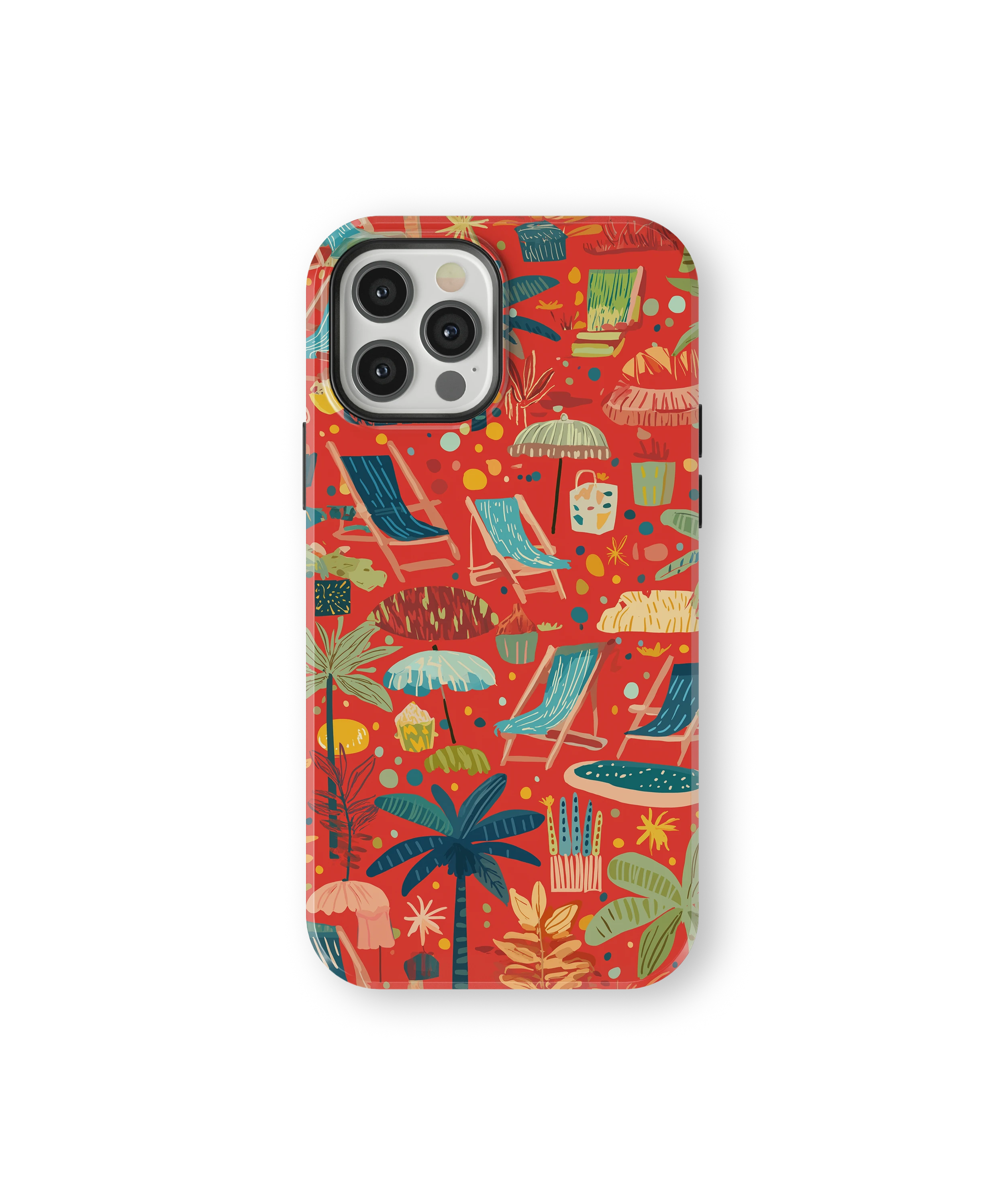Coque iPhone – Design Summer Rouge Tropical & Fun