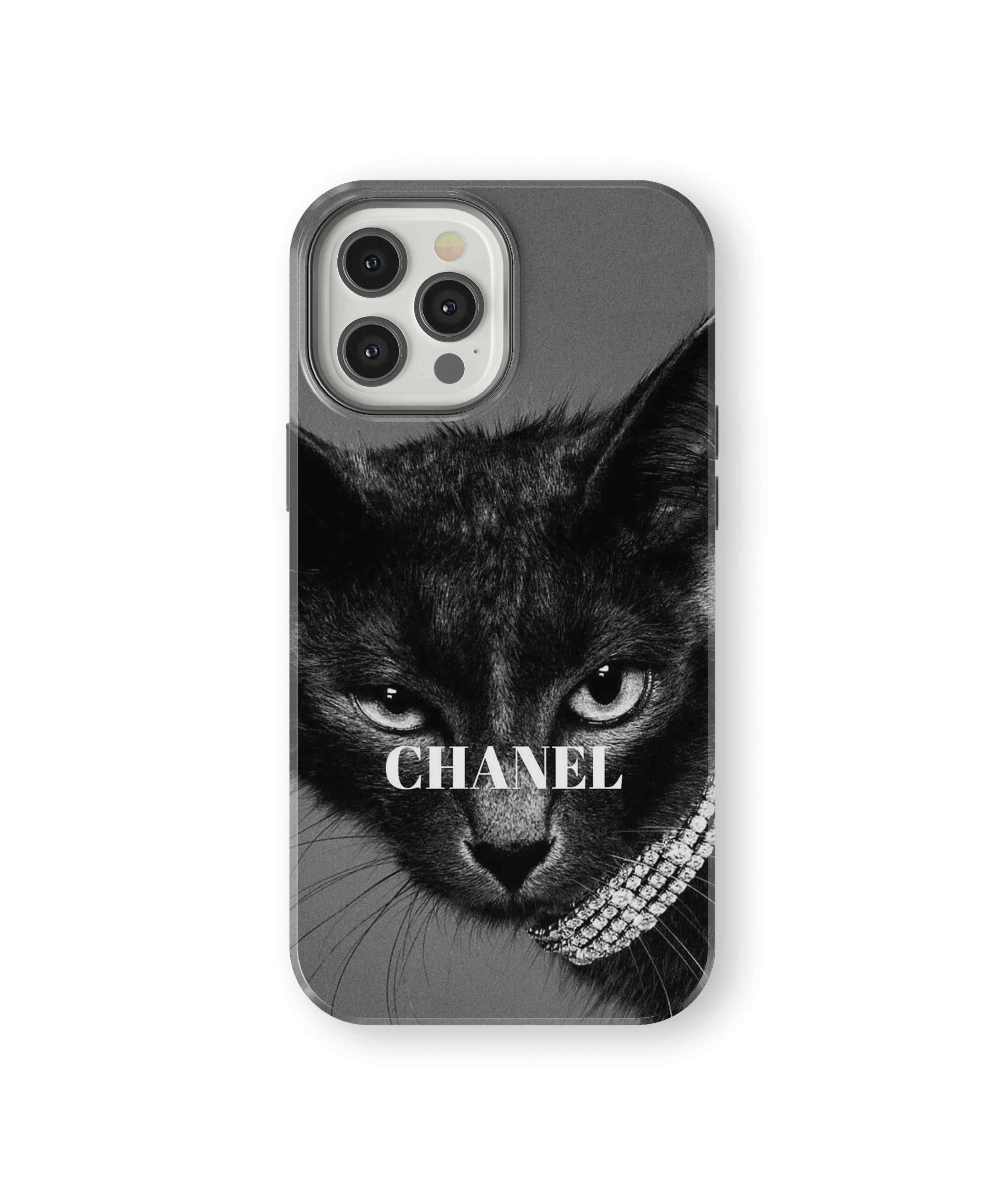 Coque iPhone – Chat Élégant Noir & Blanc Style Luxe