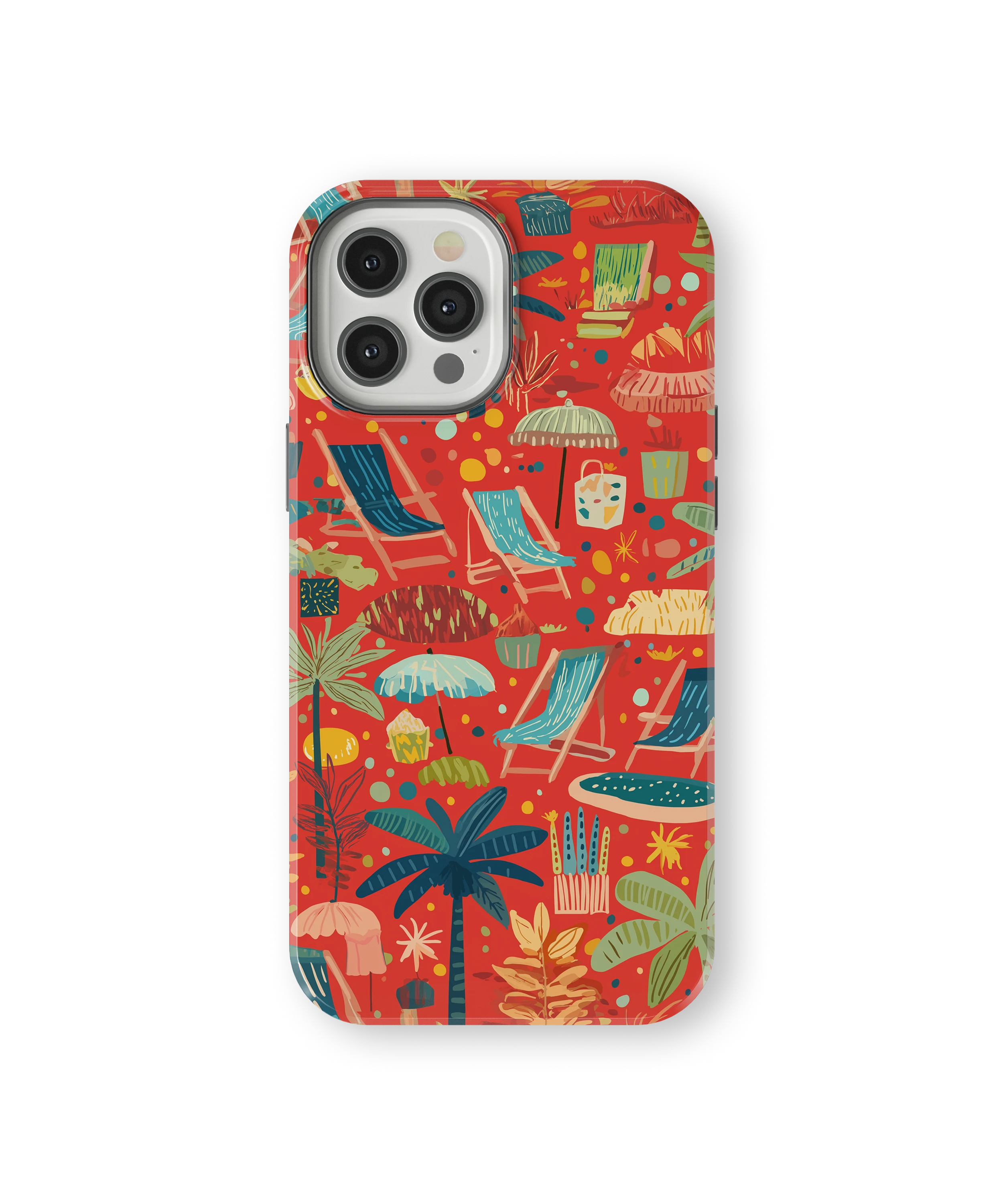 Coque iPhone – Design Summer Rouge Tropical & Fun