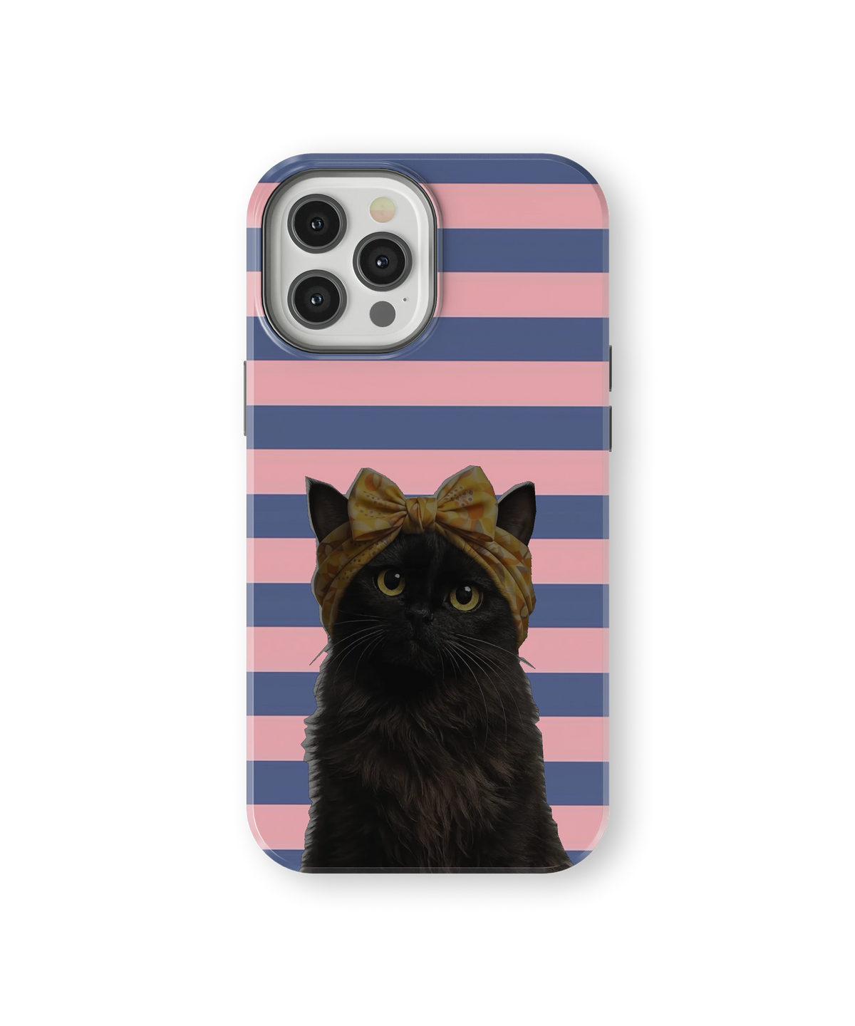 Coque iPhone – Design Chat Noir Rayé