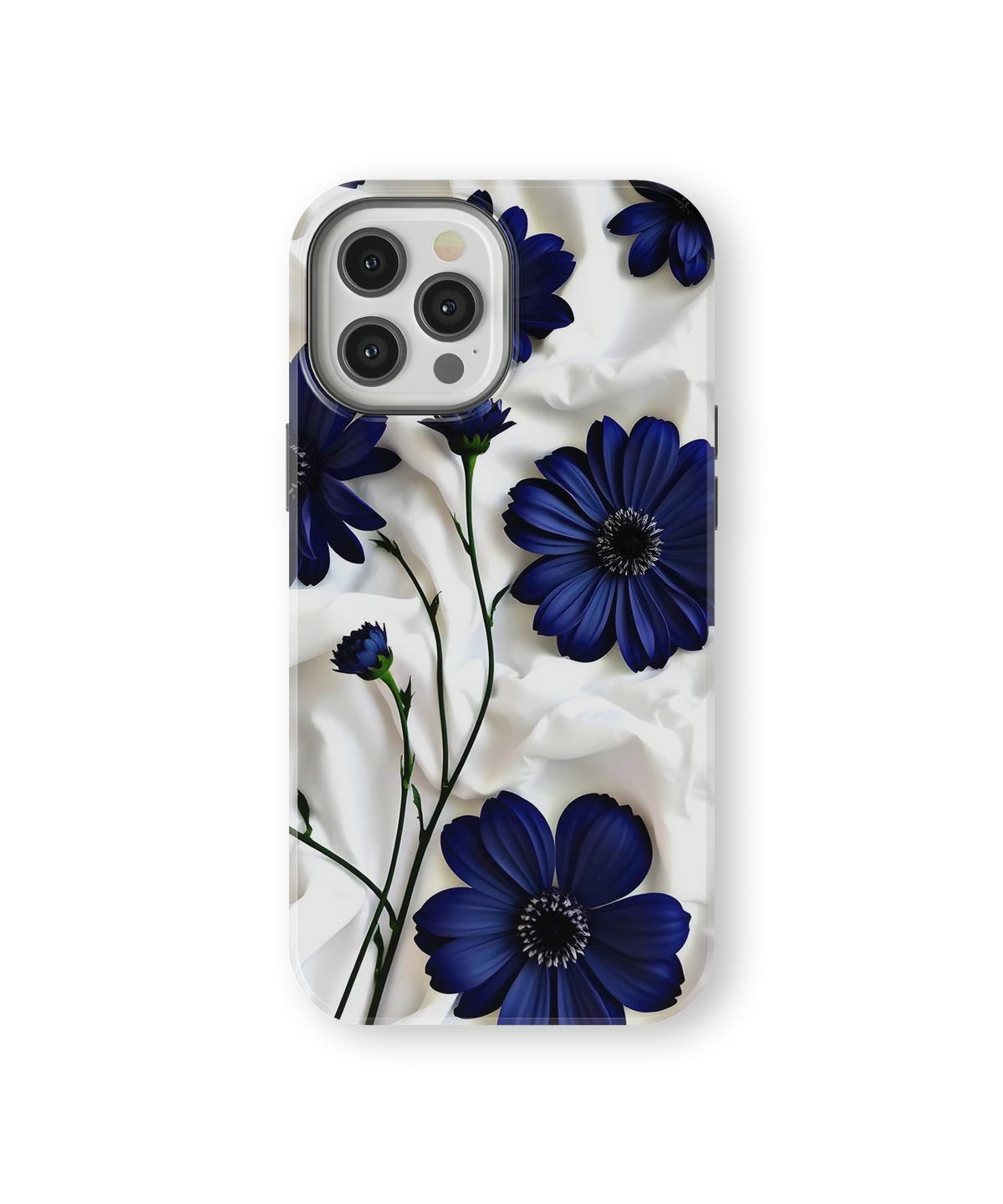 Coque iPhone – Design Fleurs Bleu Nuit