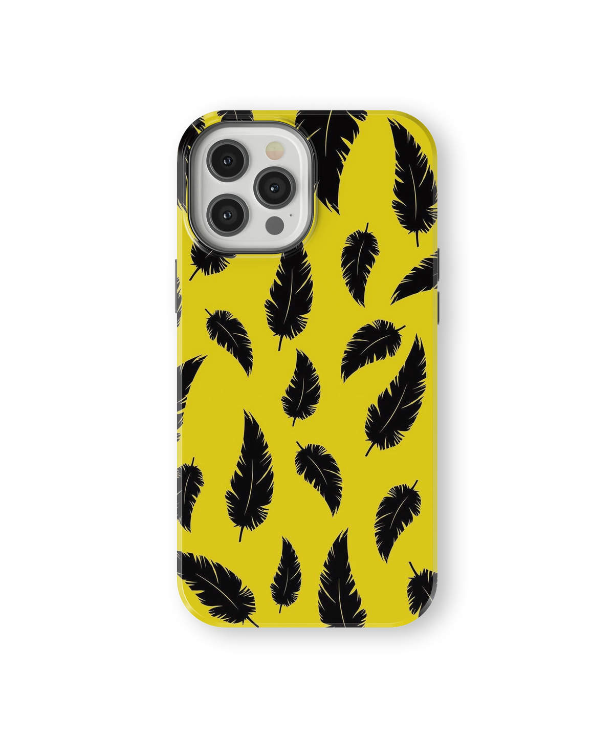 Coque iPhone – Design Plumes Jaunes