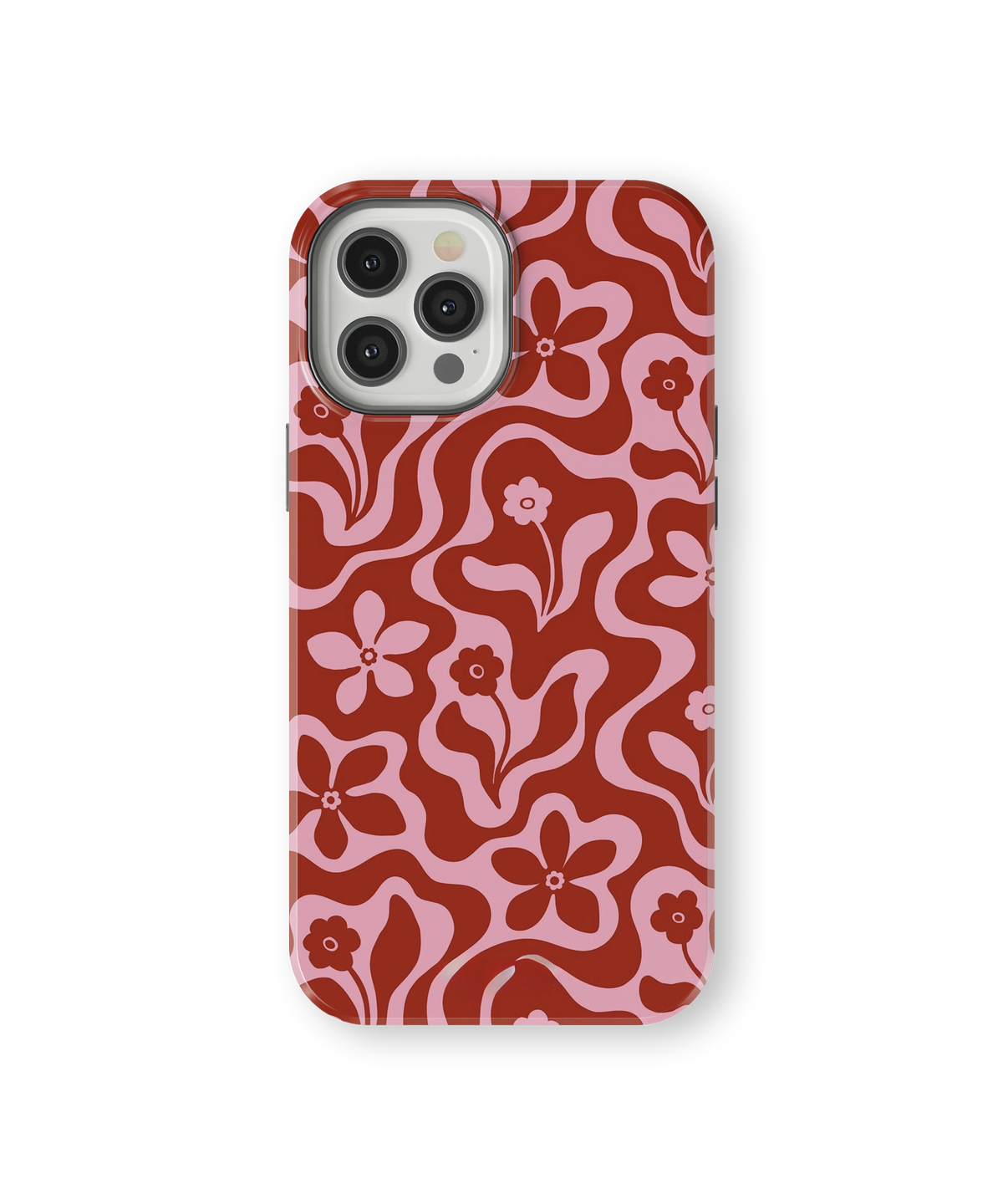 Coque iPhone Fleurie Vintage Rouge & Rose