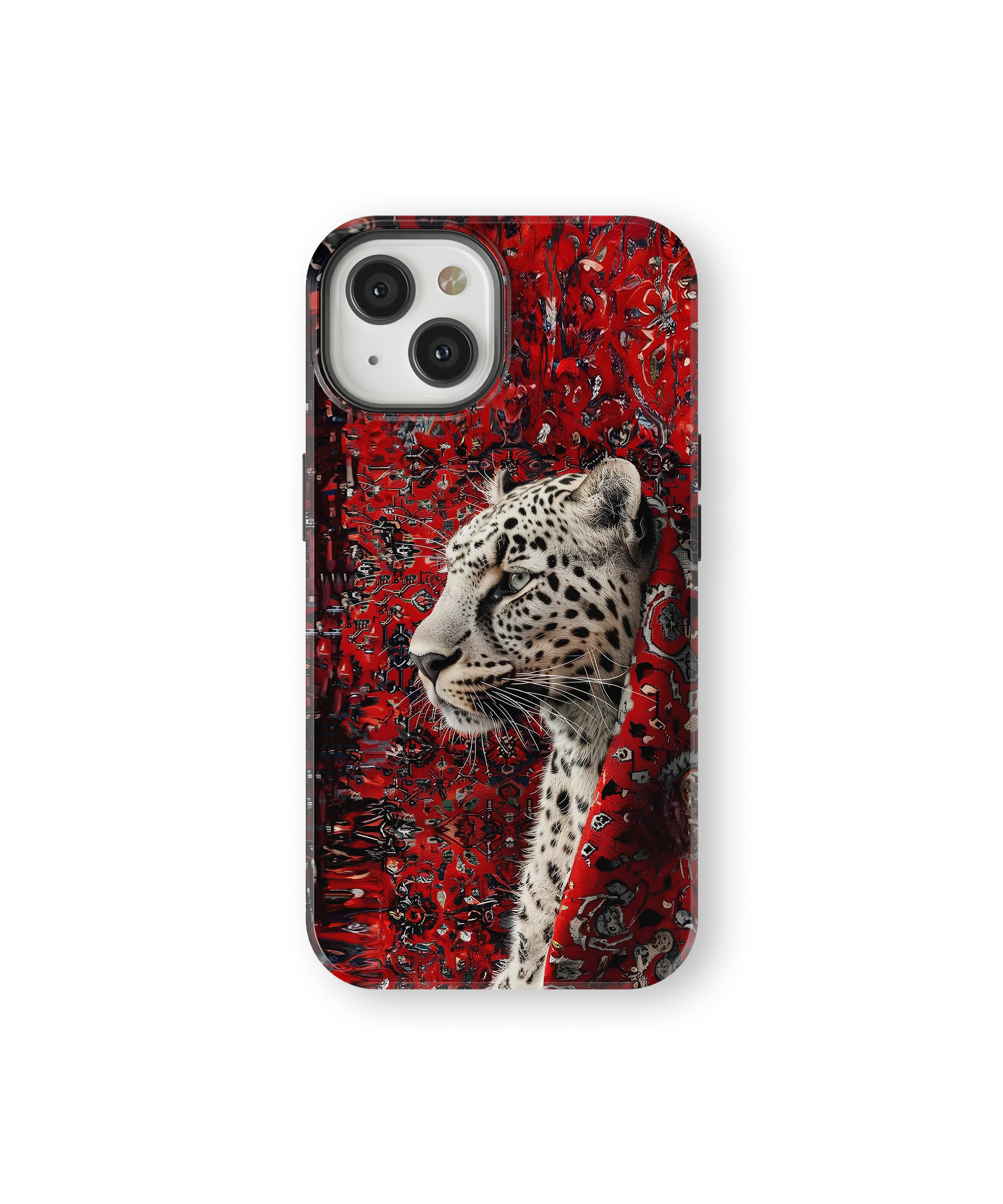Coque iPhone Léopard Blanc & Rouge Sauvage