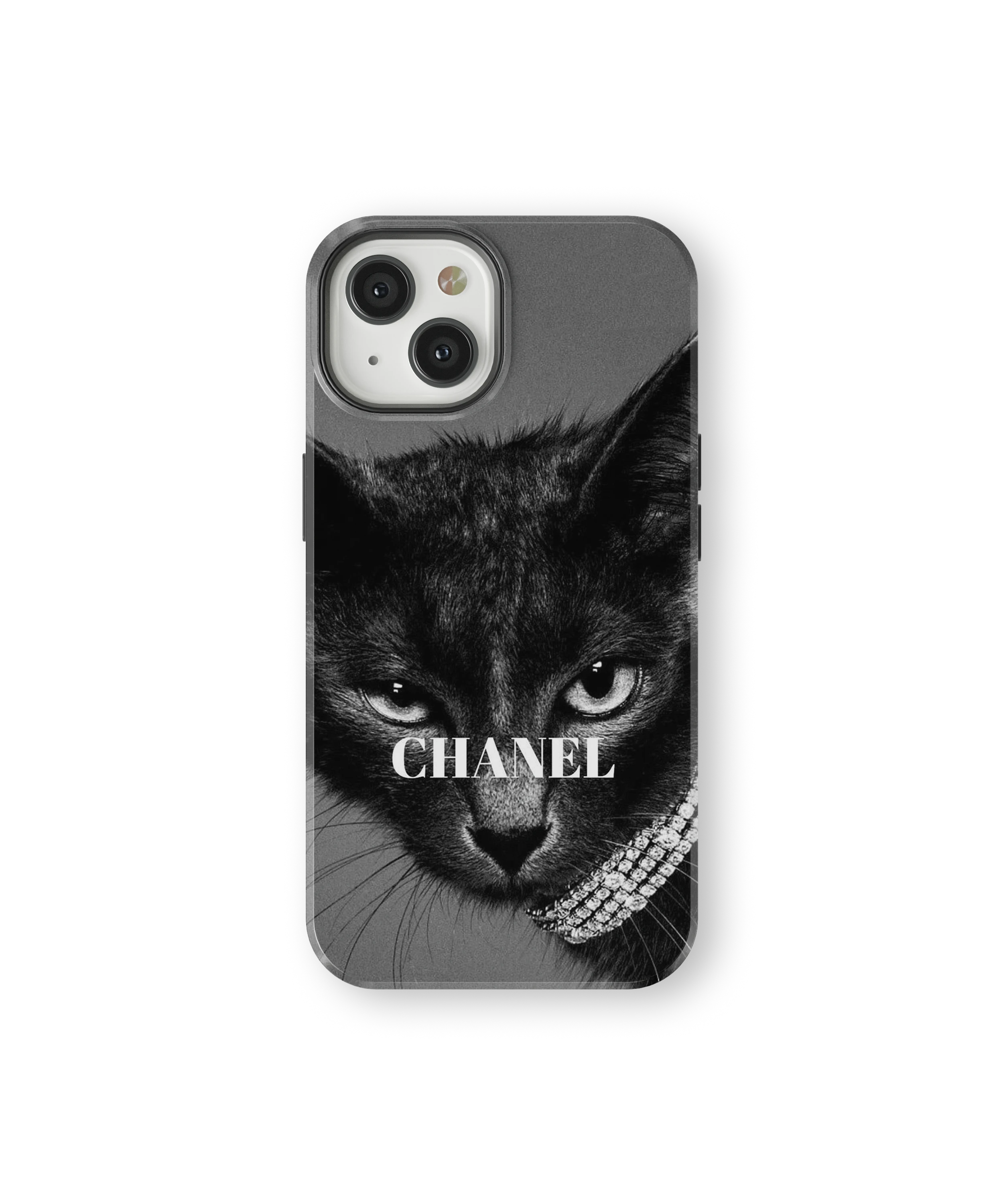Coque iPhone – Chat Élégant Noir & Blanc Style Luxe