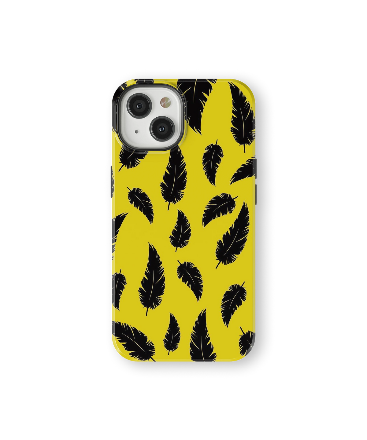 Coque iPhone – Design Plumes Jaunes