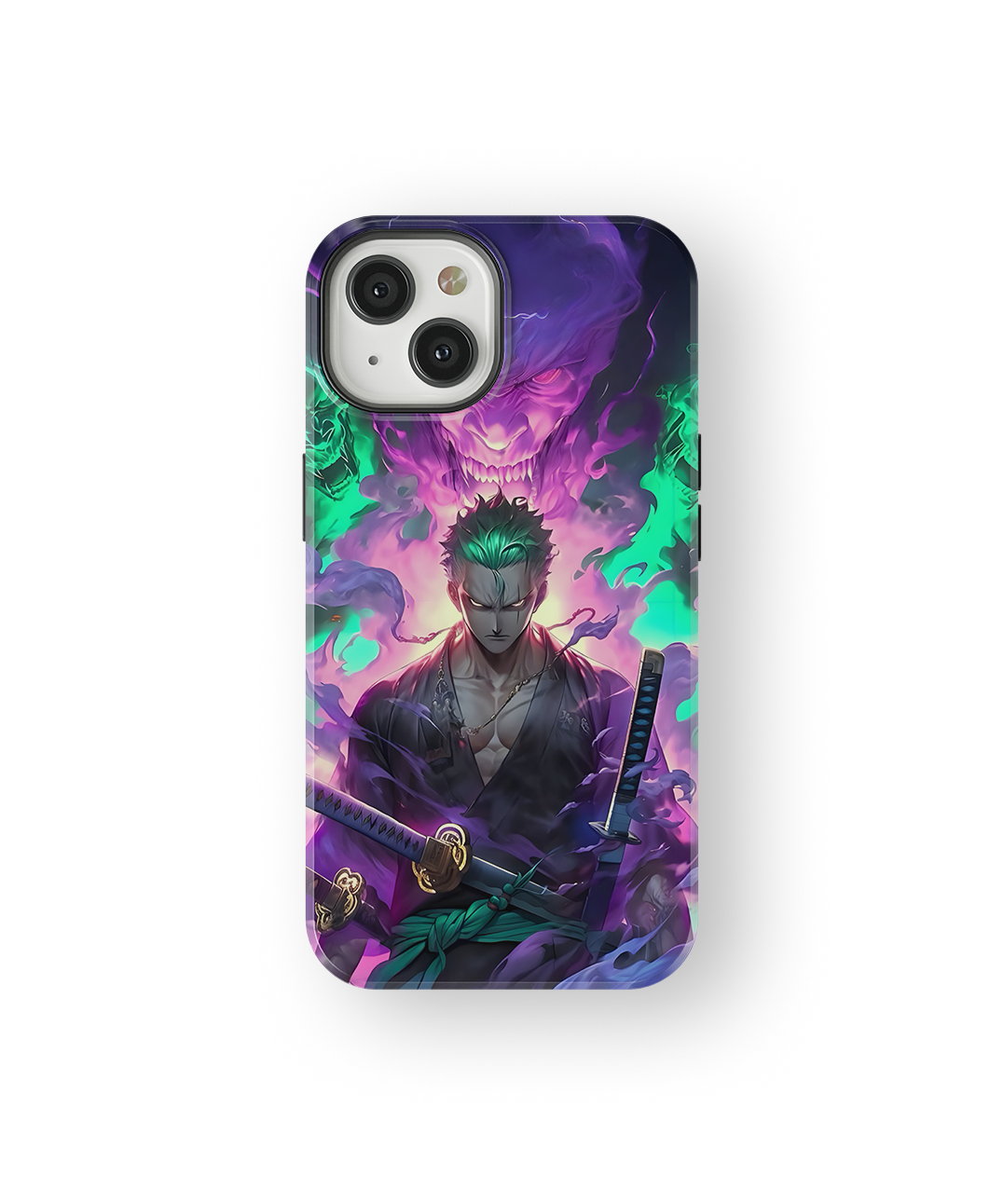 Coque iPhone Roronoa Zoro – Aura Démon Style Neon