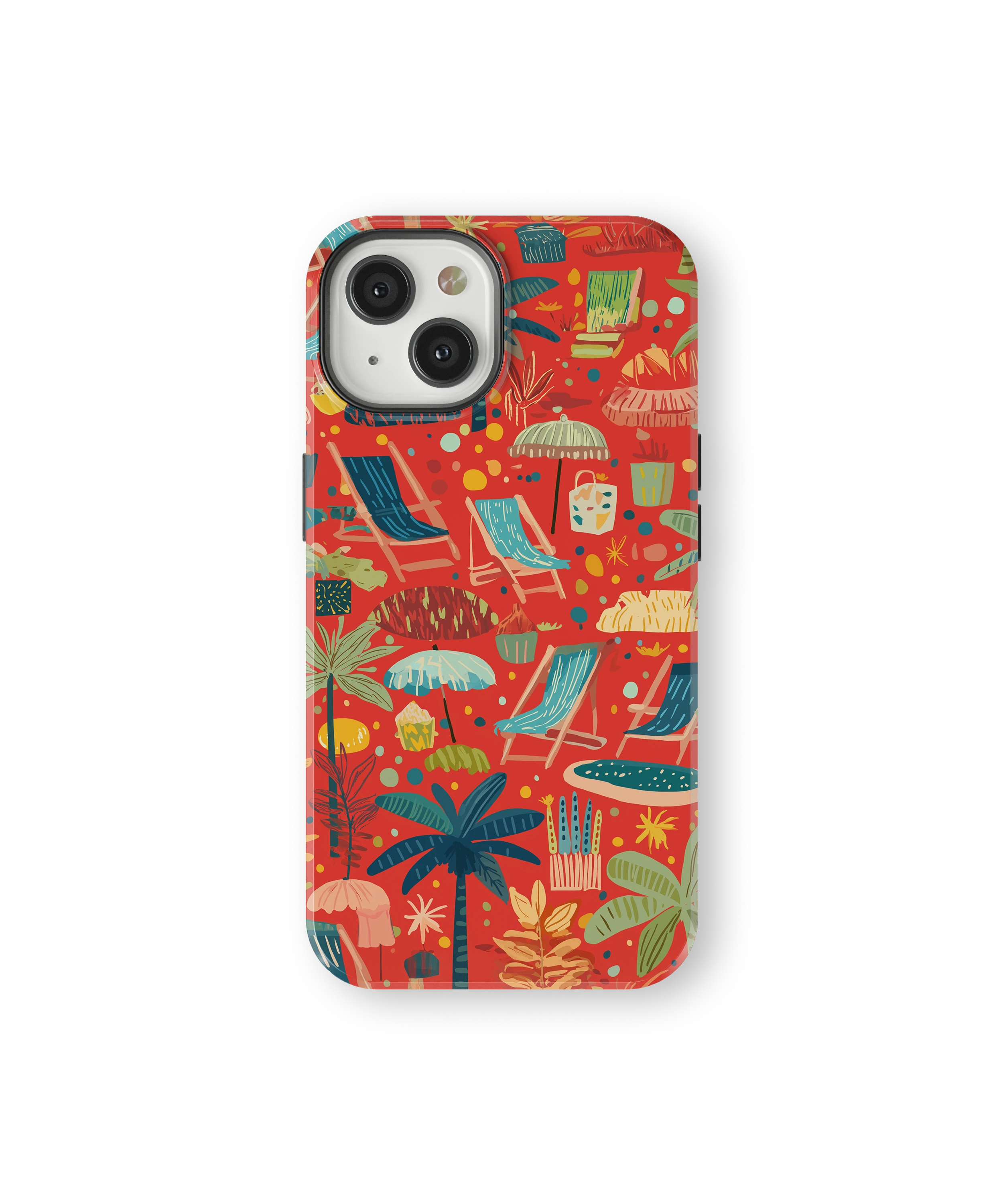 Coque iPhone – Design Summer Rouge Tropical & Fun