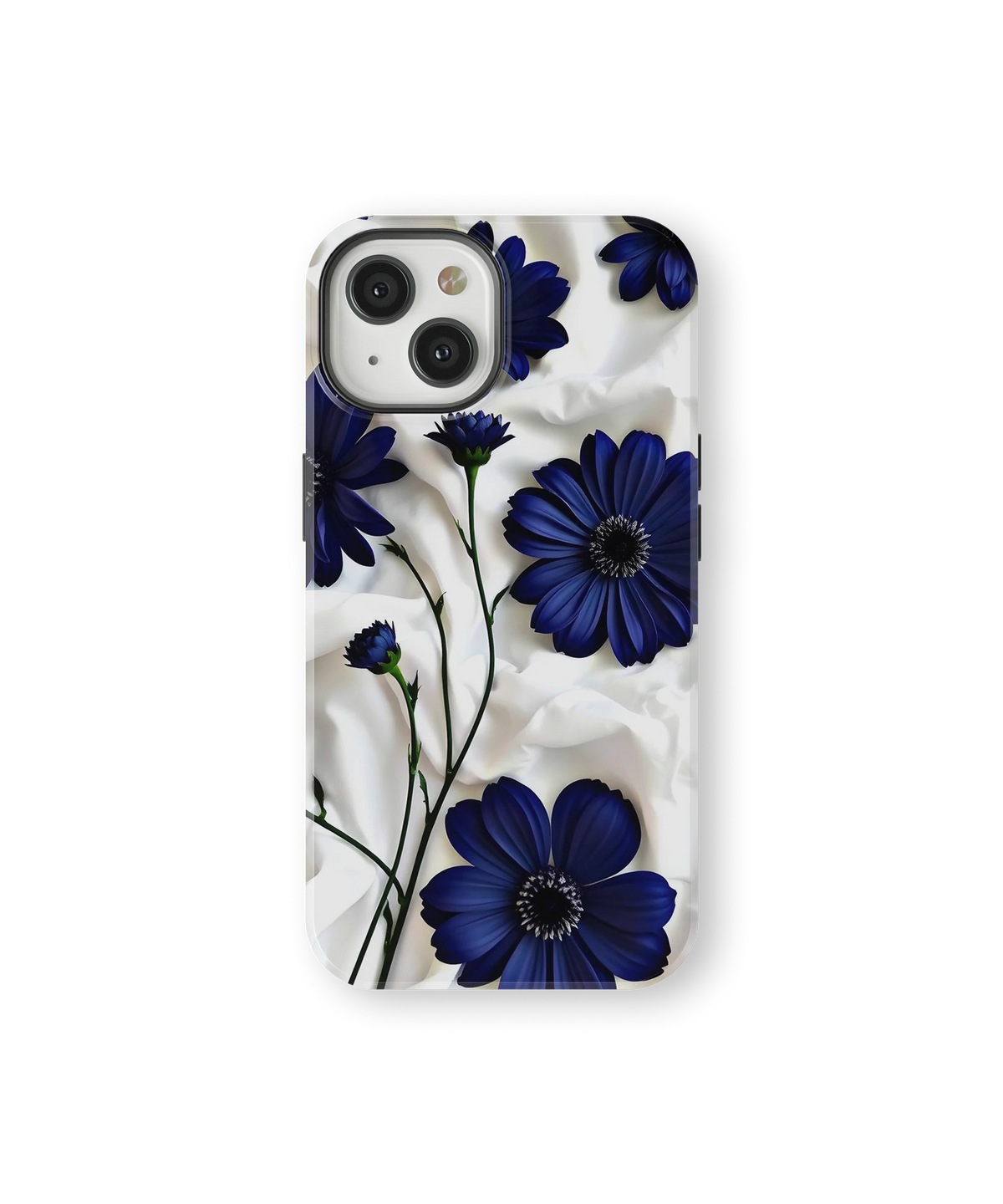 Coque iPhone – Design Fleurs Bleu Nuit