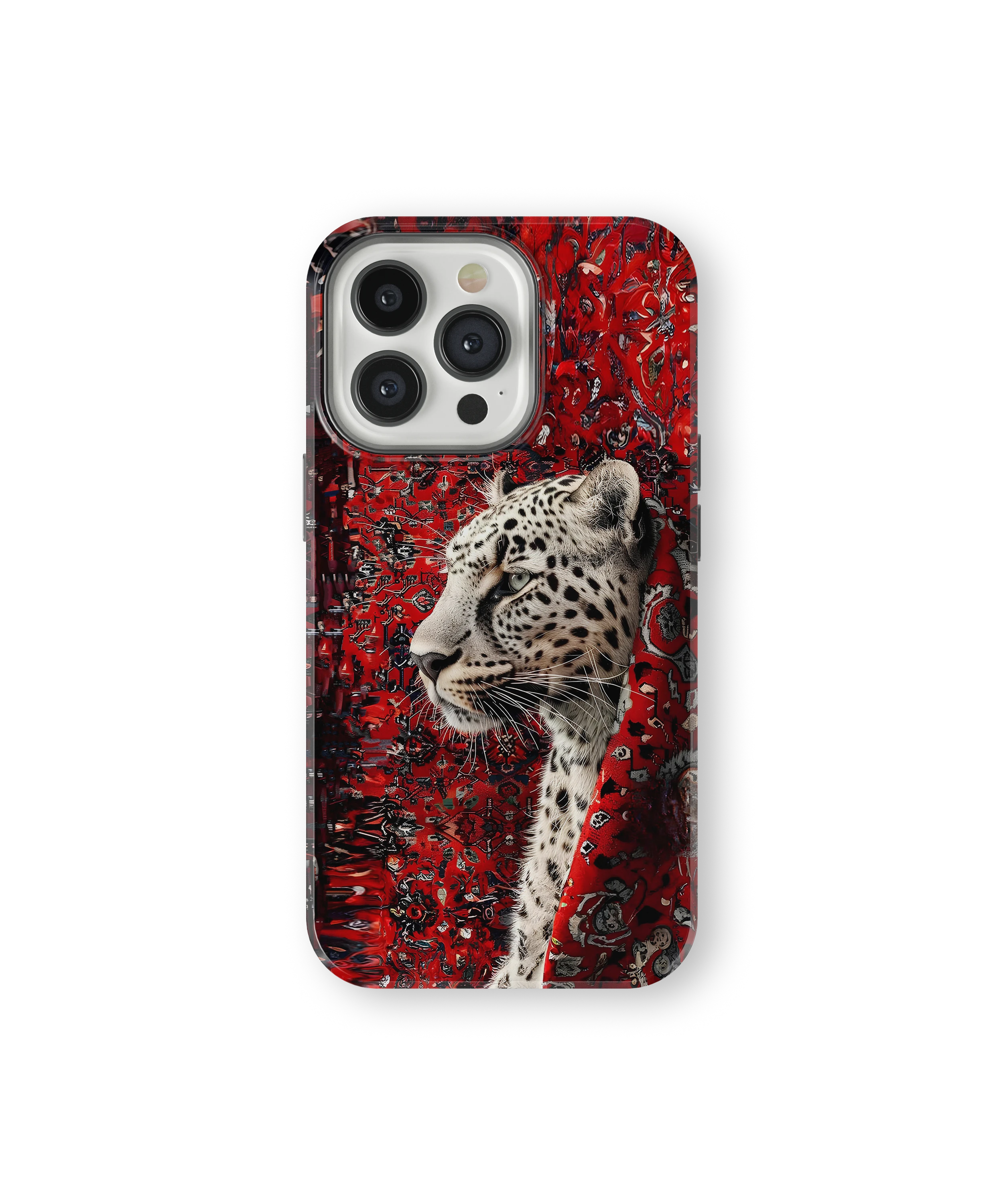 Coque iPhone Léopard Blanc & Rouge Sauvage