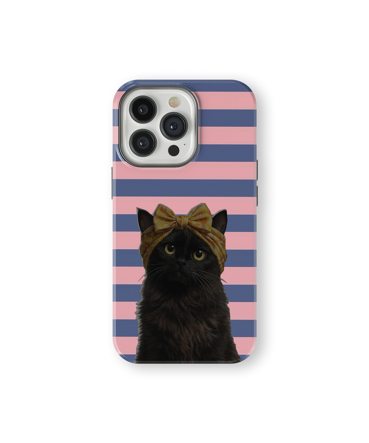 Coque iPhone – Design Chat Noir Rayé