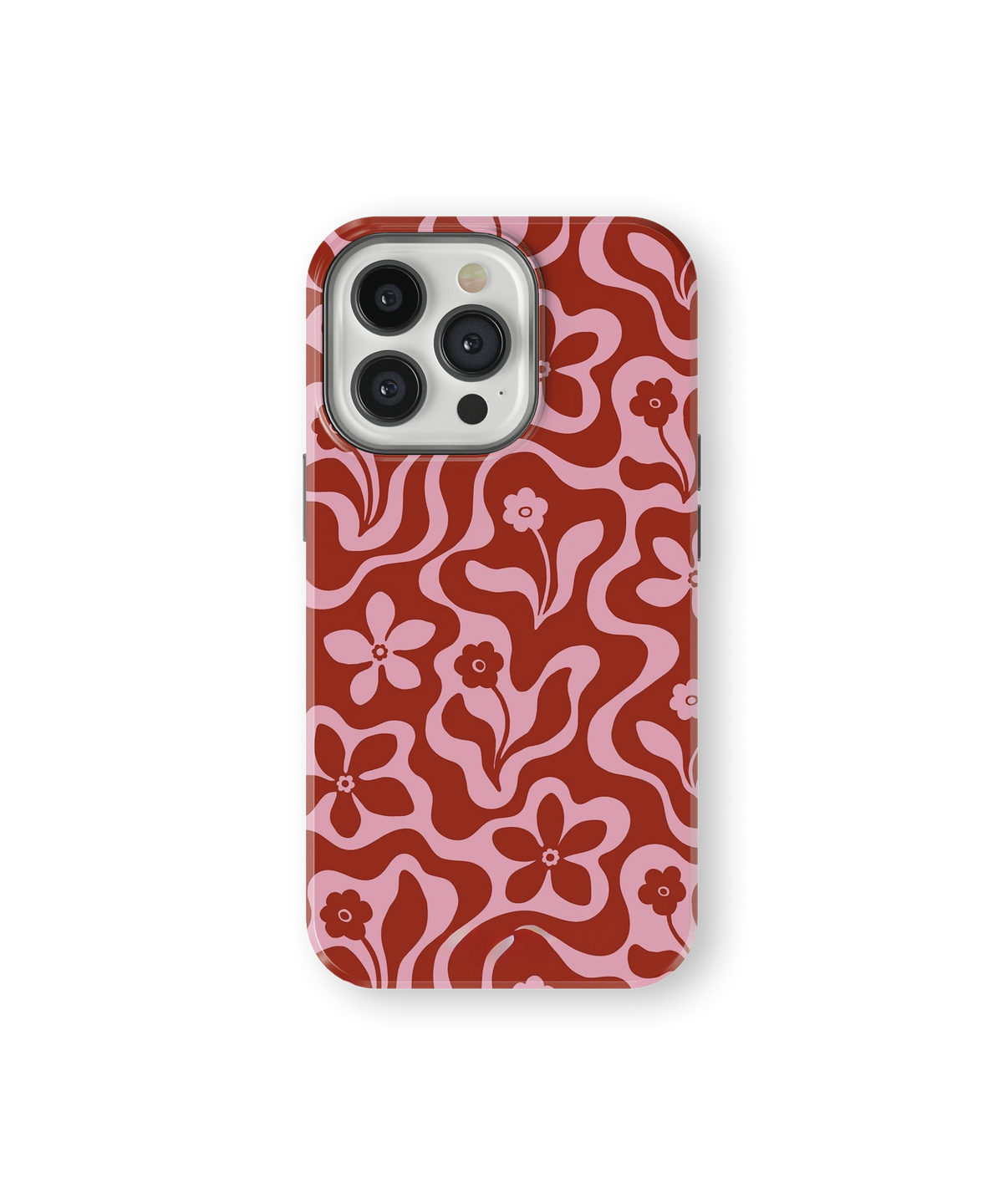 Coque iPhone Fleurie Vintage Rouge & Rose