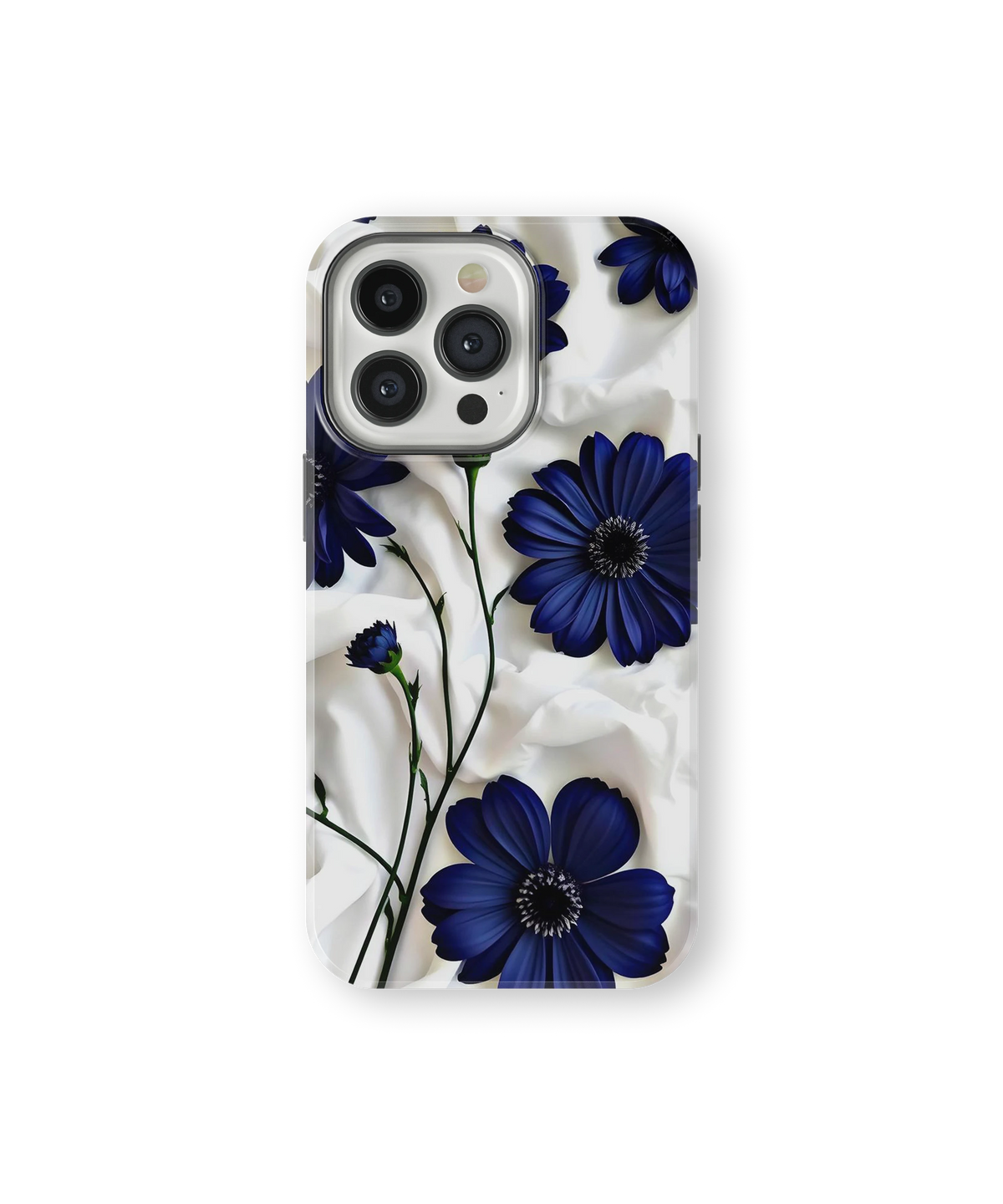Coque iPhone – Design Fleurs Bleu Nuit