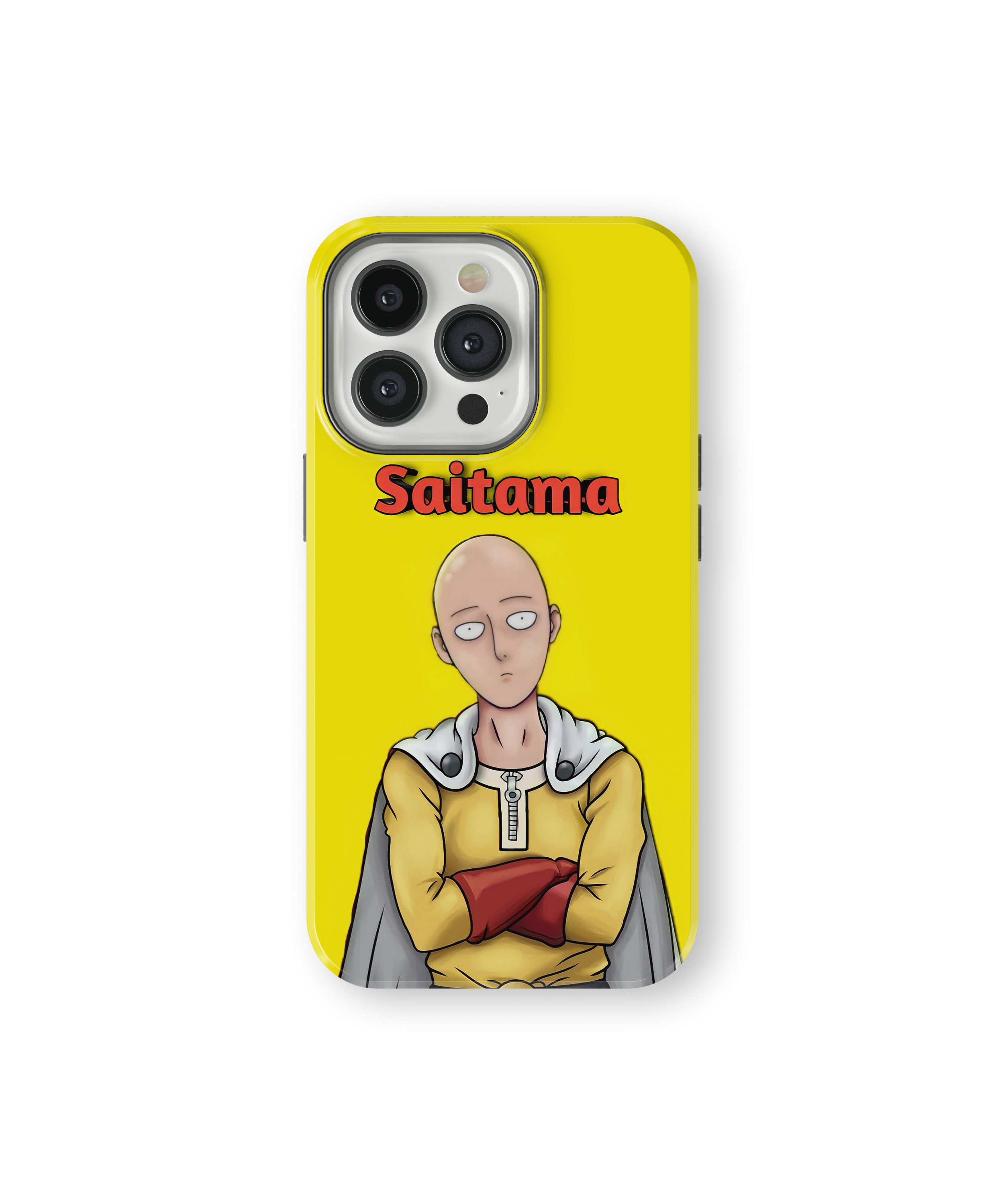Coque iPhone Saitama – Anime One Punch Man Style Jaune
