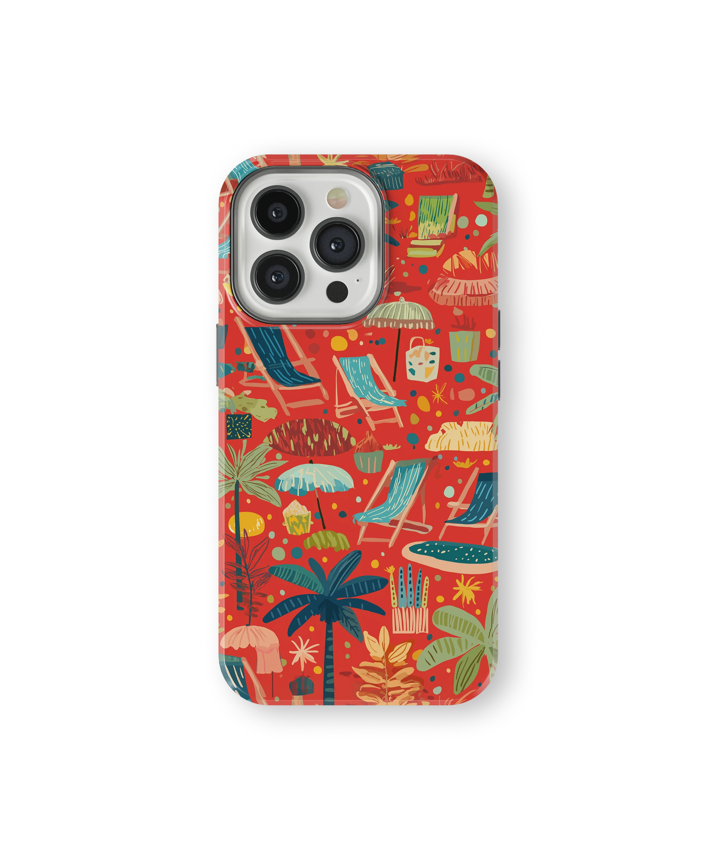 Coque iPhone – Design Summer Rouge Tropical & Fun