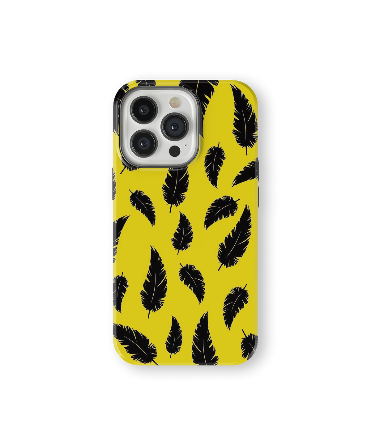 Coque iPhone – Design Plumes Jaunes