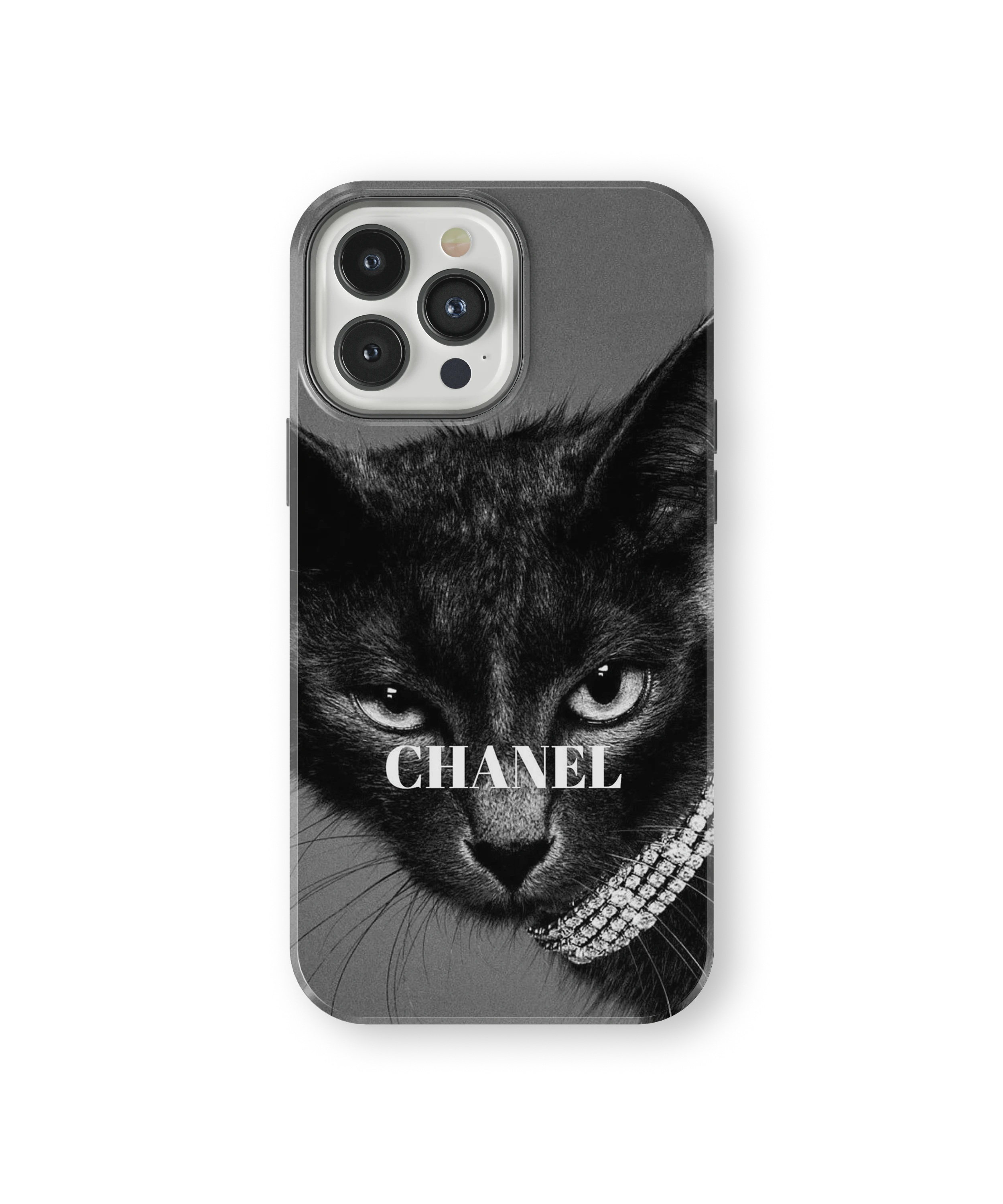 Coque iPhone – Chat Élégant Noir & Blanc Style Luxe