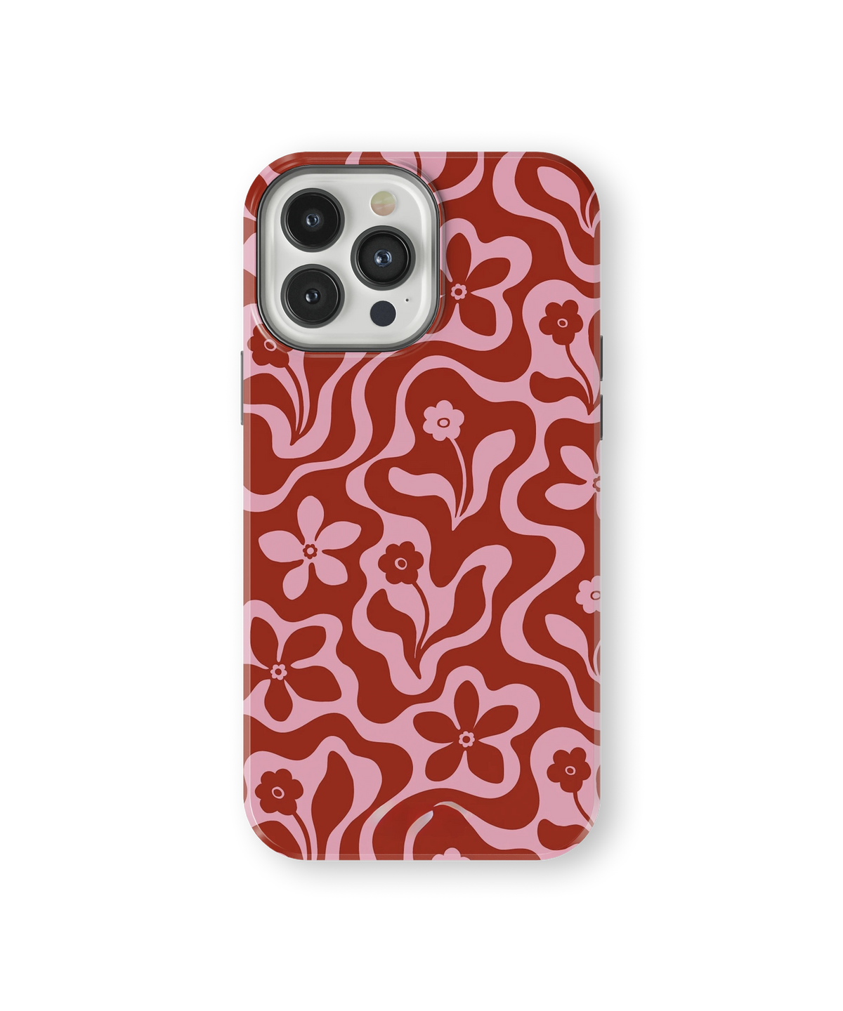 Coque iPhone Fleurie Vintage Rouge & Rose