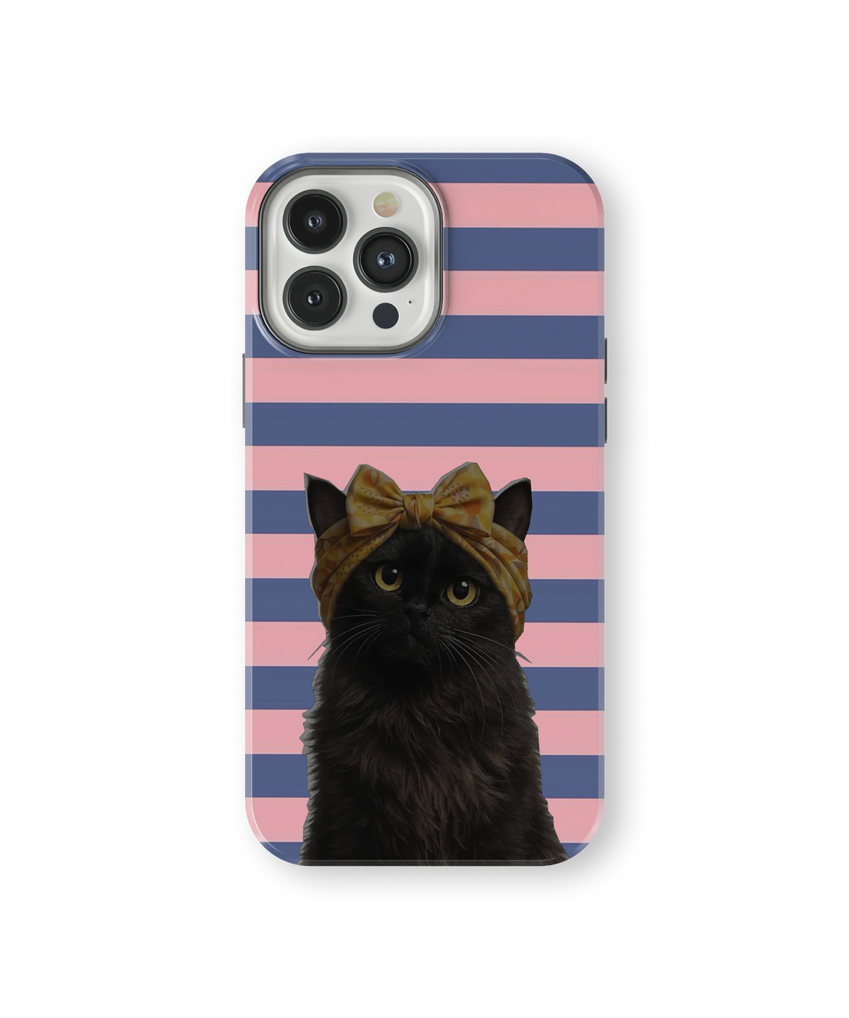 Coque iPhone – Design Chat Noir Rayé
