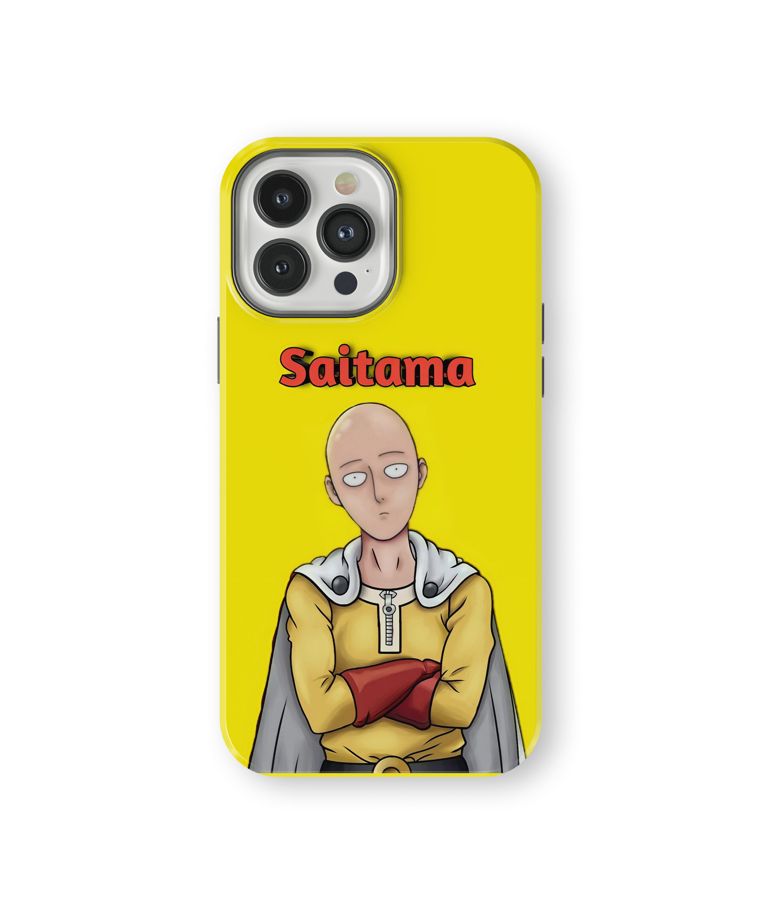 Coque iPhone Saitama – Anime One Punch Man Style Jaune