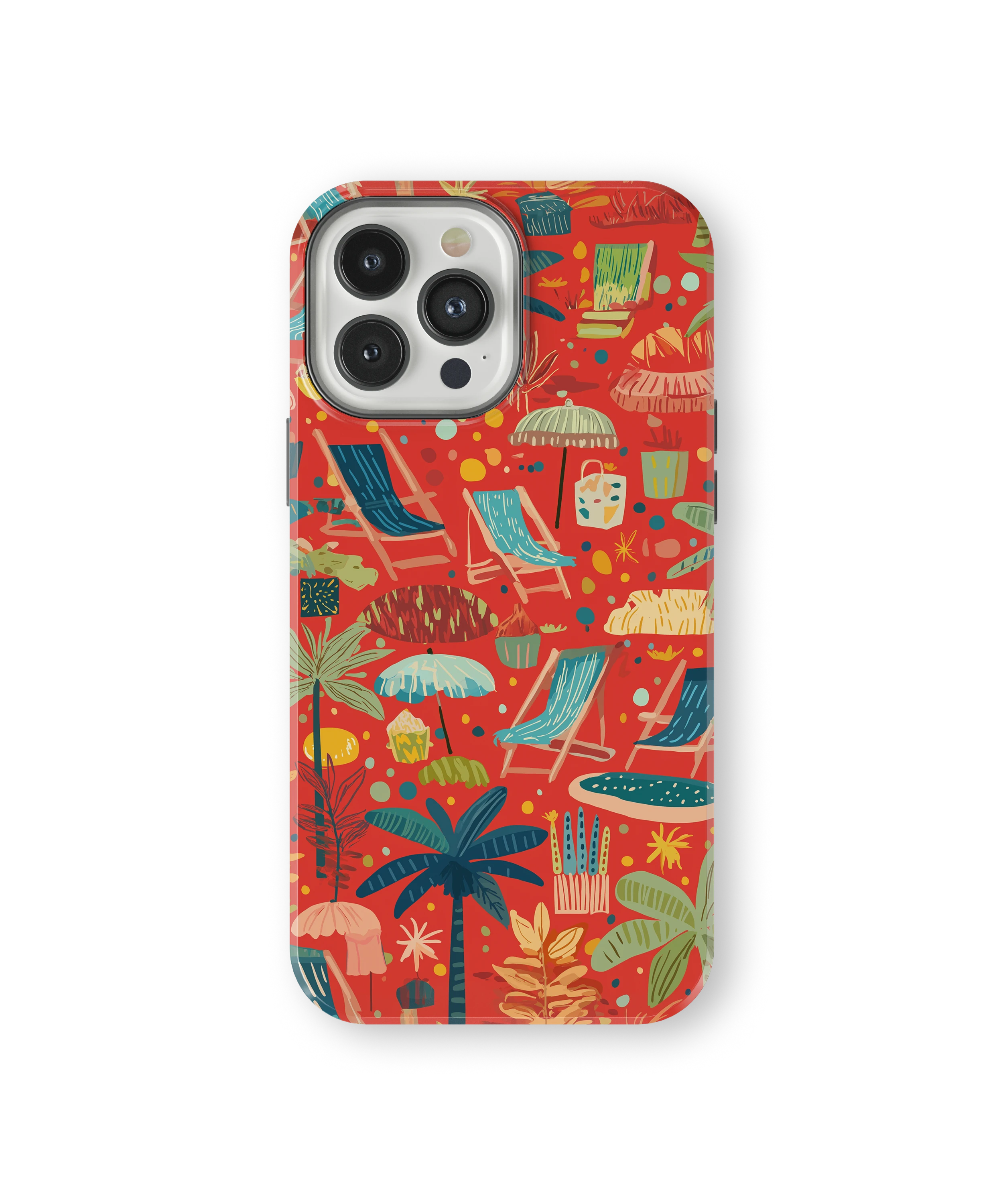Coque iPhone – Design Summer Rouge Tropical & Fun