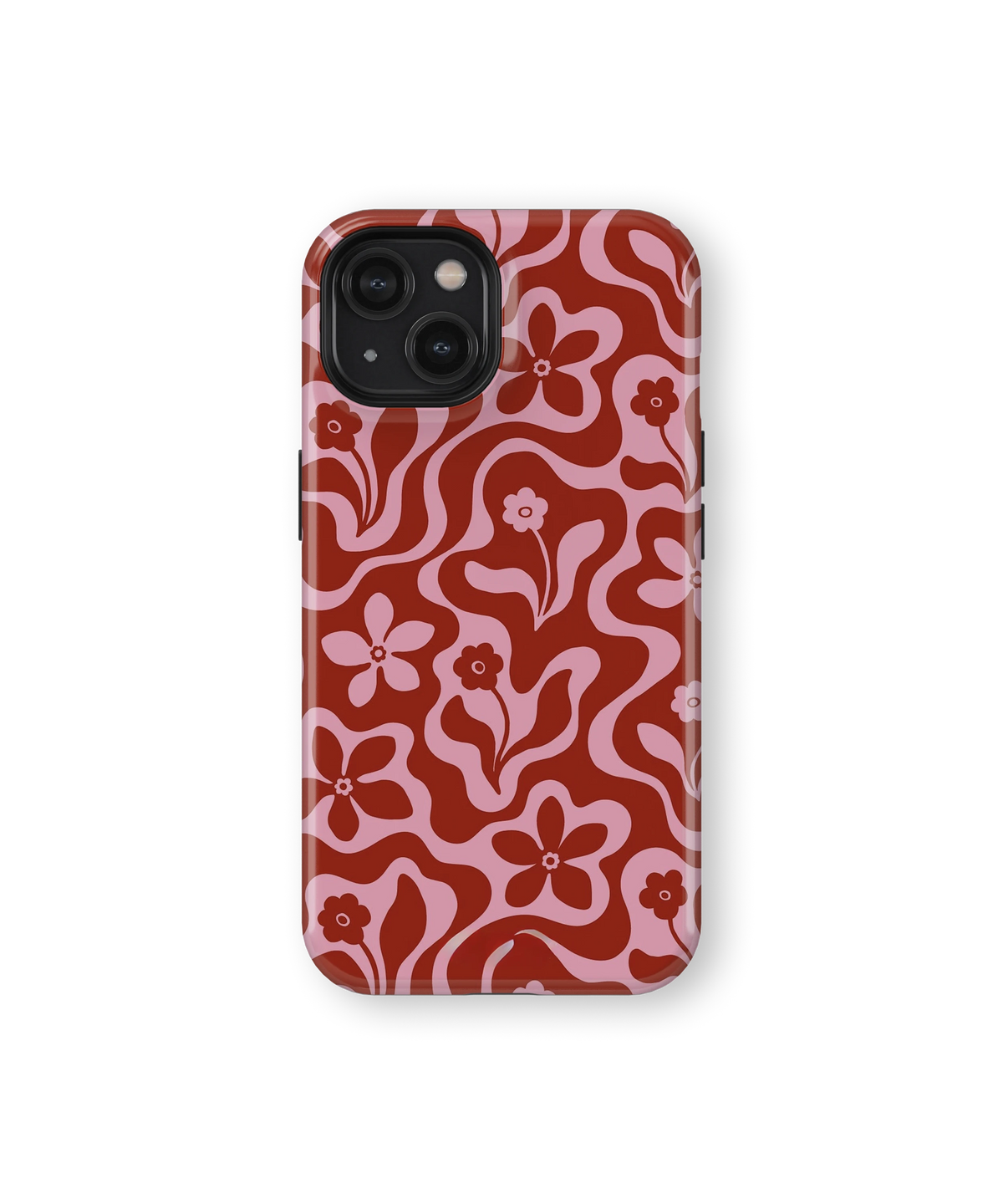 Coque iPhone Fleurie Vintage Rouge & Rose