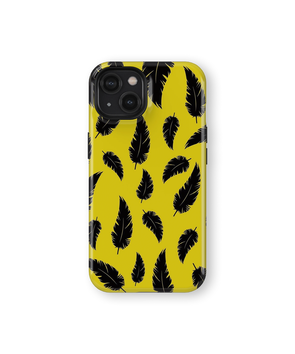 Coque iPhone – Design Plumes Jaunes