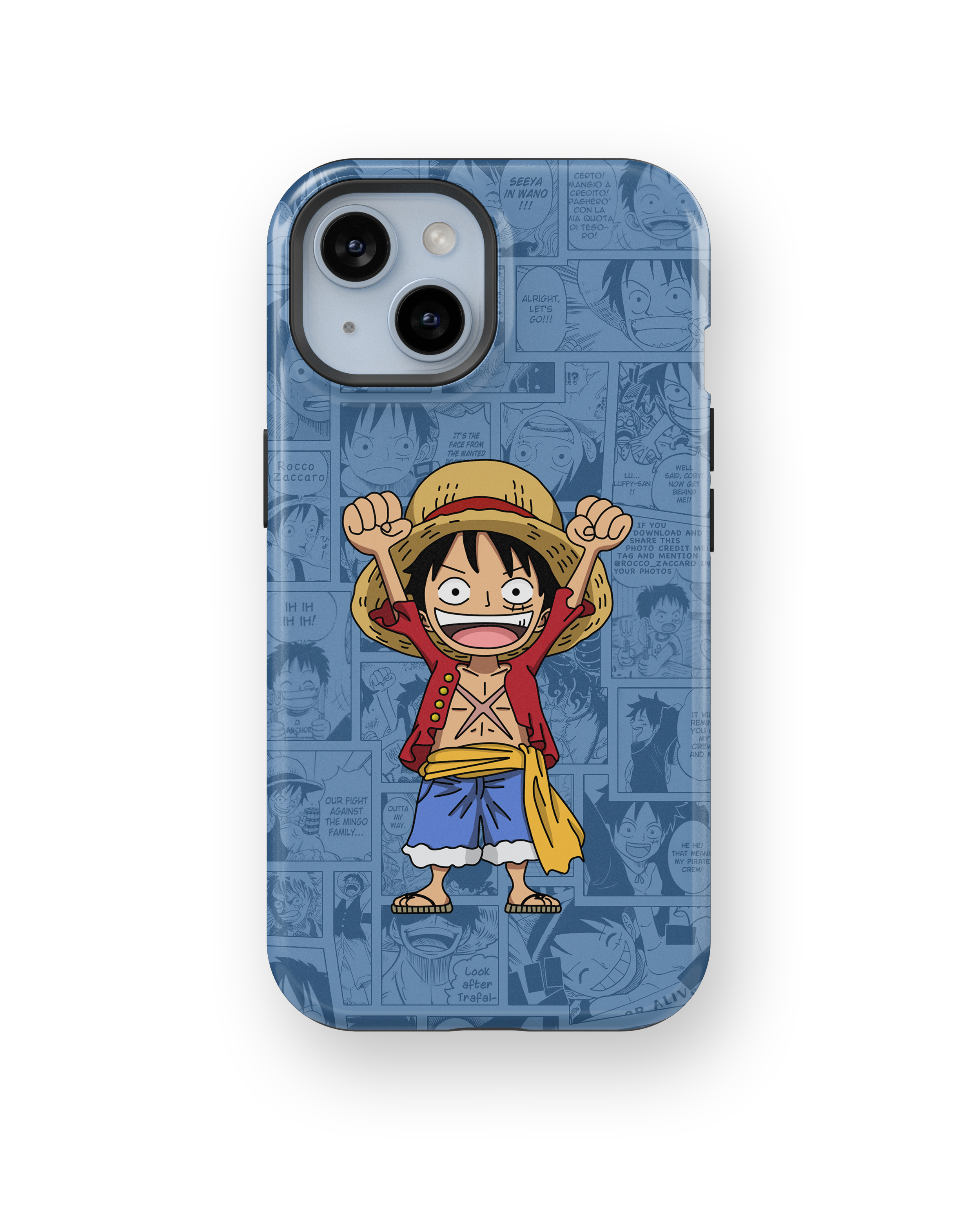 Coque iPhone Monkey D. Luffy – Design Manga Bleu | One Piece