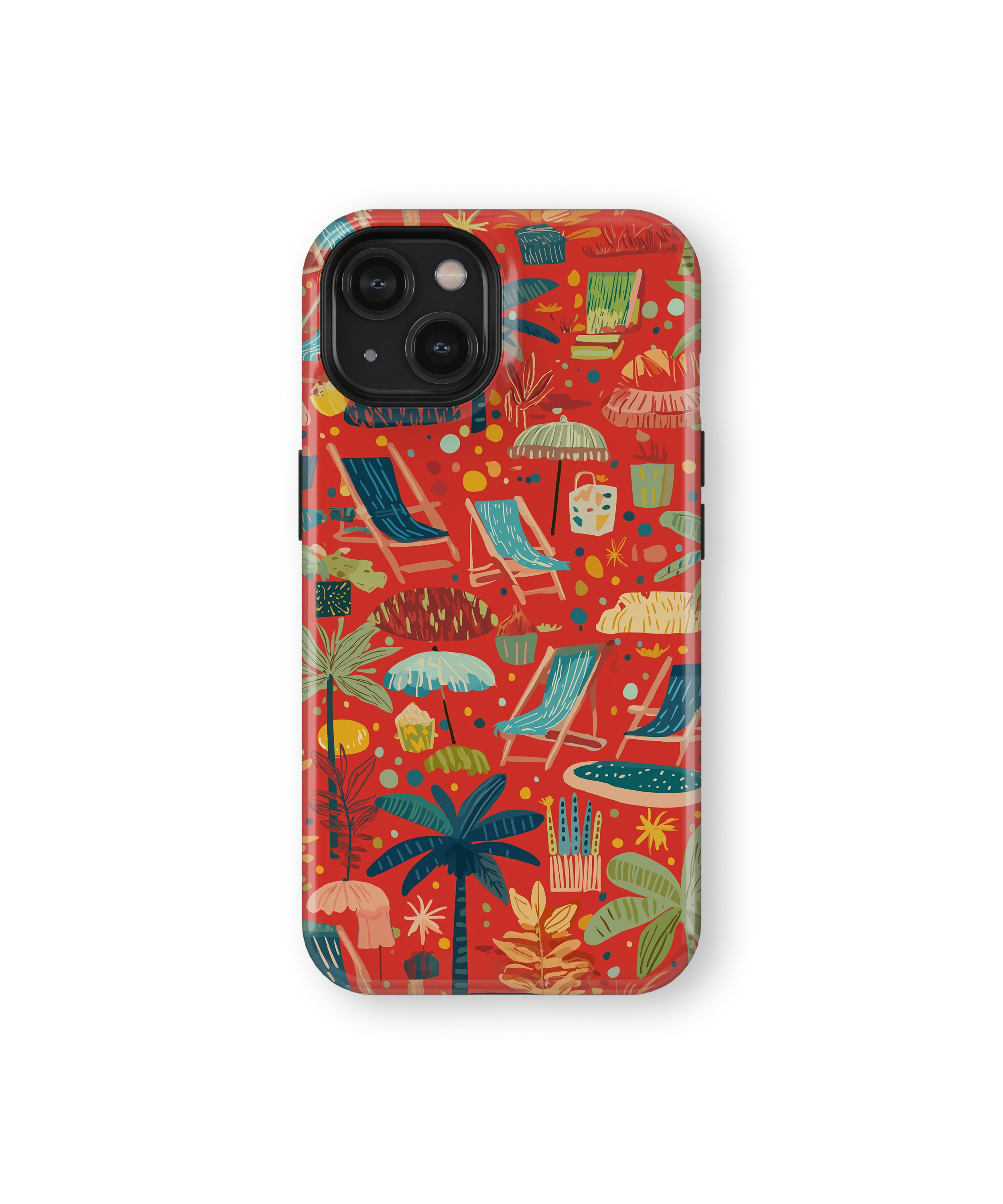 Coque iPhone – Design Summer Rouge Tropical & Fun