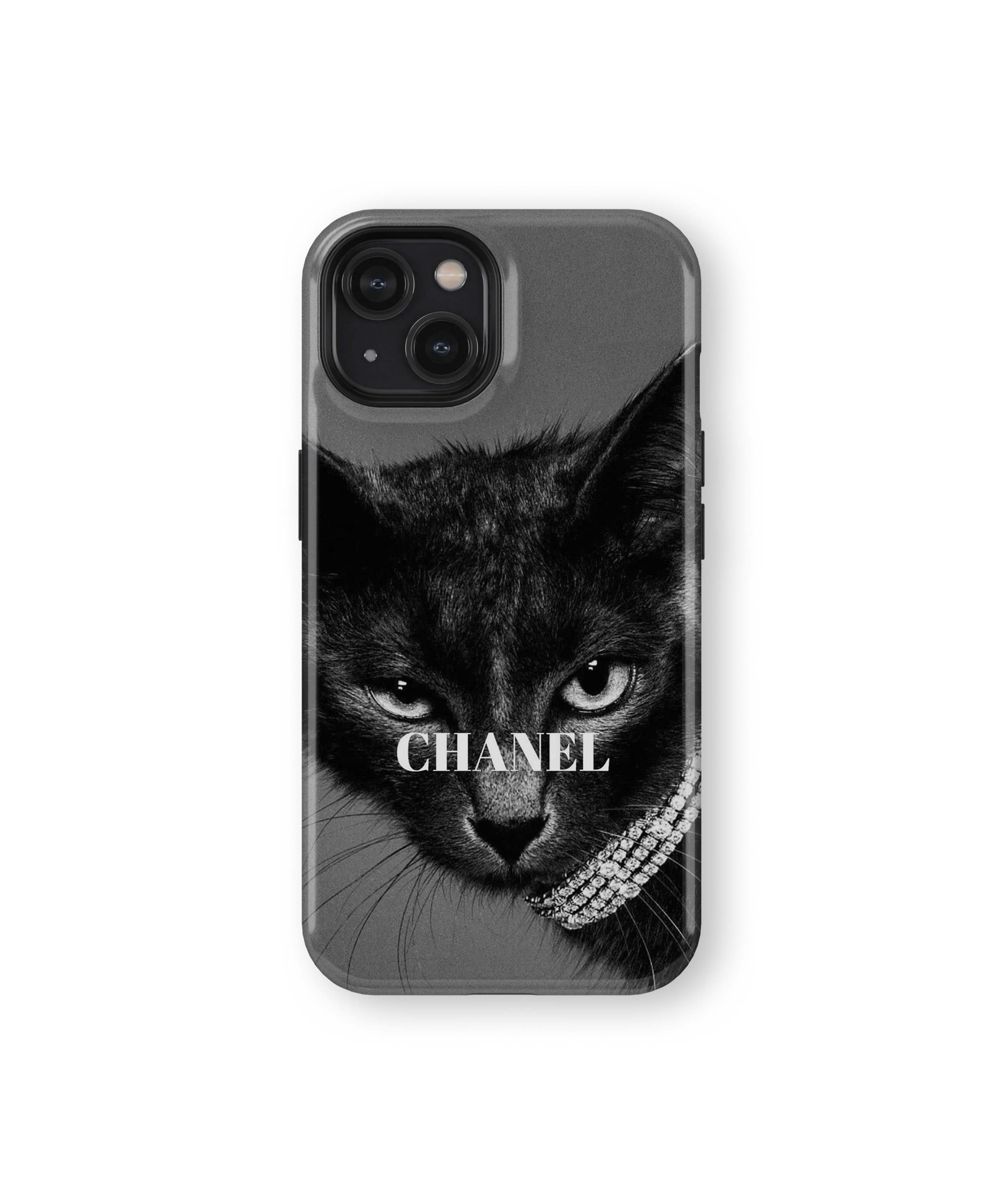 Coque iPhone – Chat Élégant Noir & Blanc Style Luxe