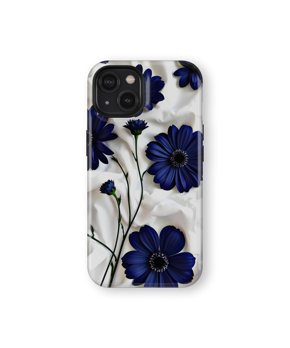 Coque iPhone – Design Fleurs Bleu Nuit