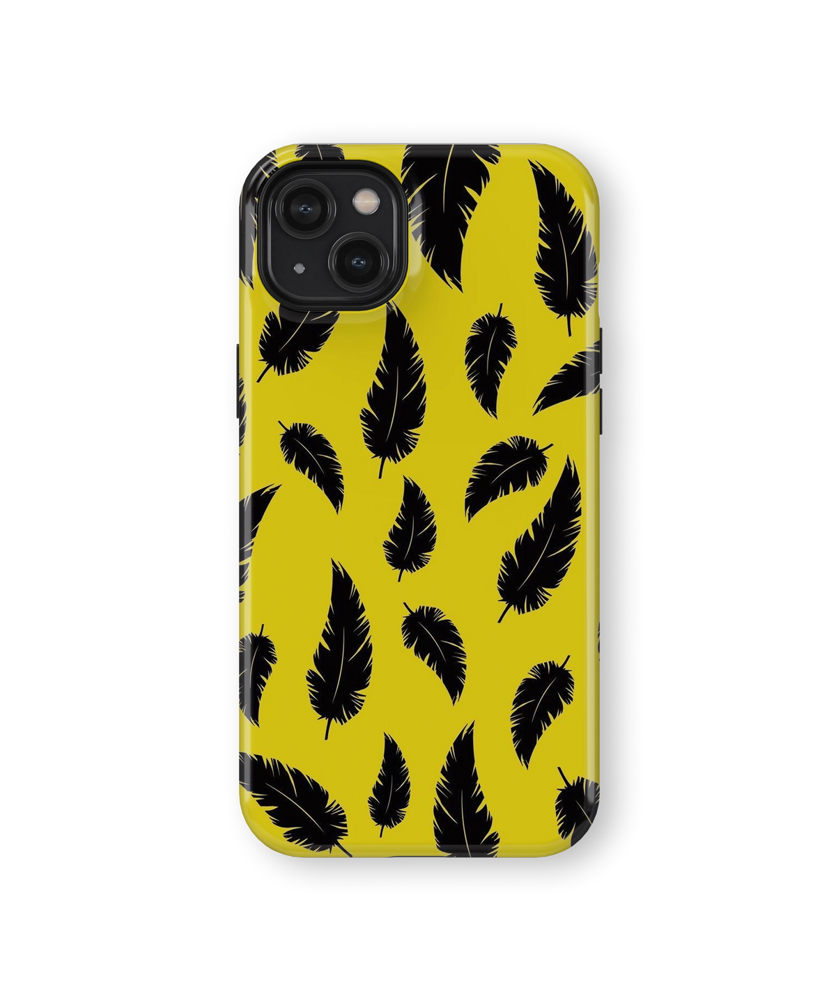 Coque iPhone – Design Plumes Jaunes