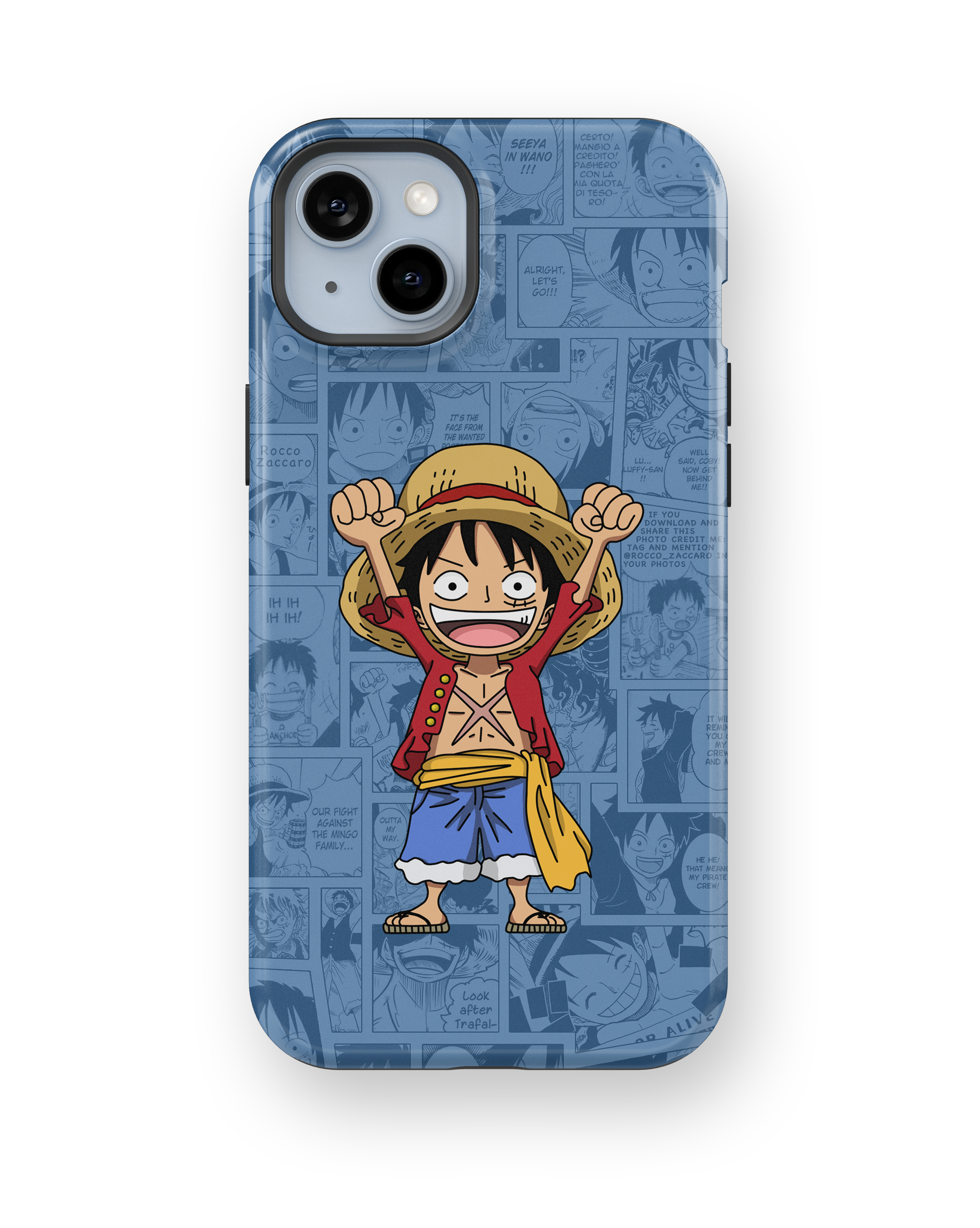 Coque iPhone Monkey D. Luffy – Design Manga Bleu | One Piece