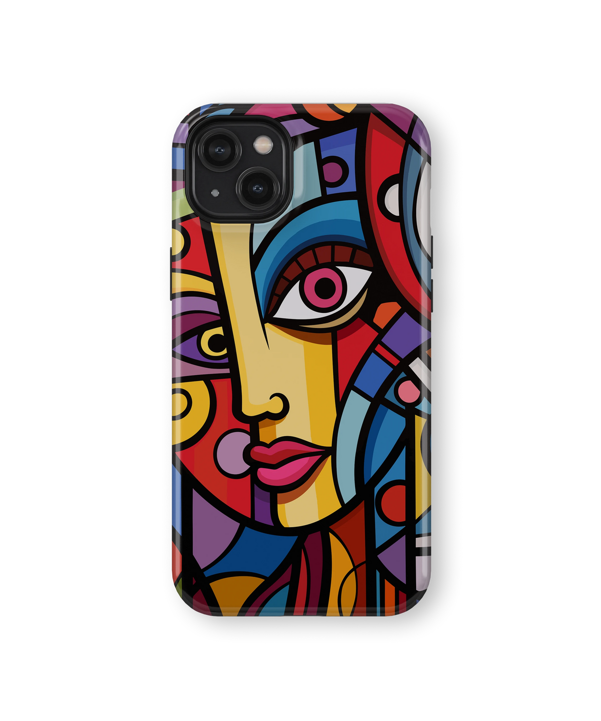 Coque iPhone – Design Visage Abstrait Coloré