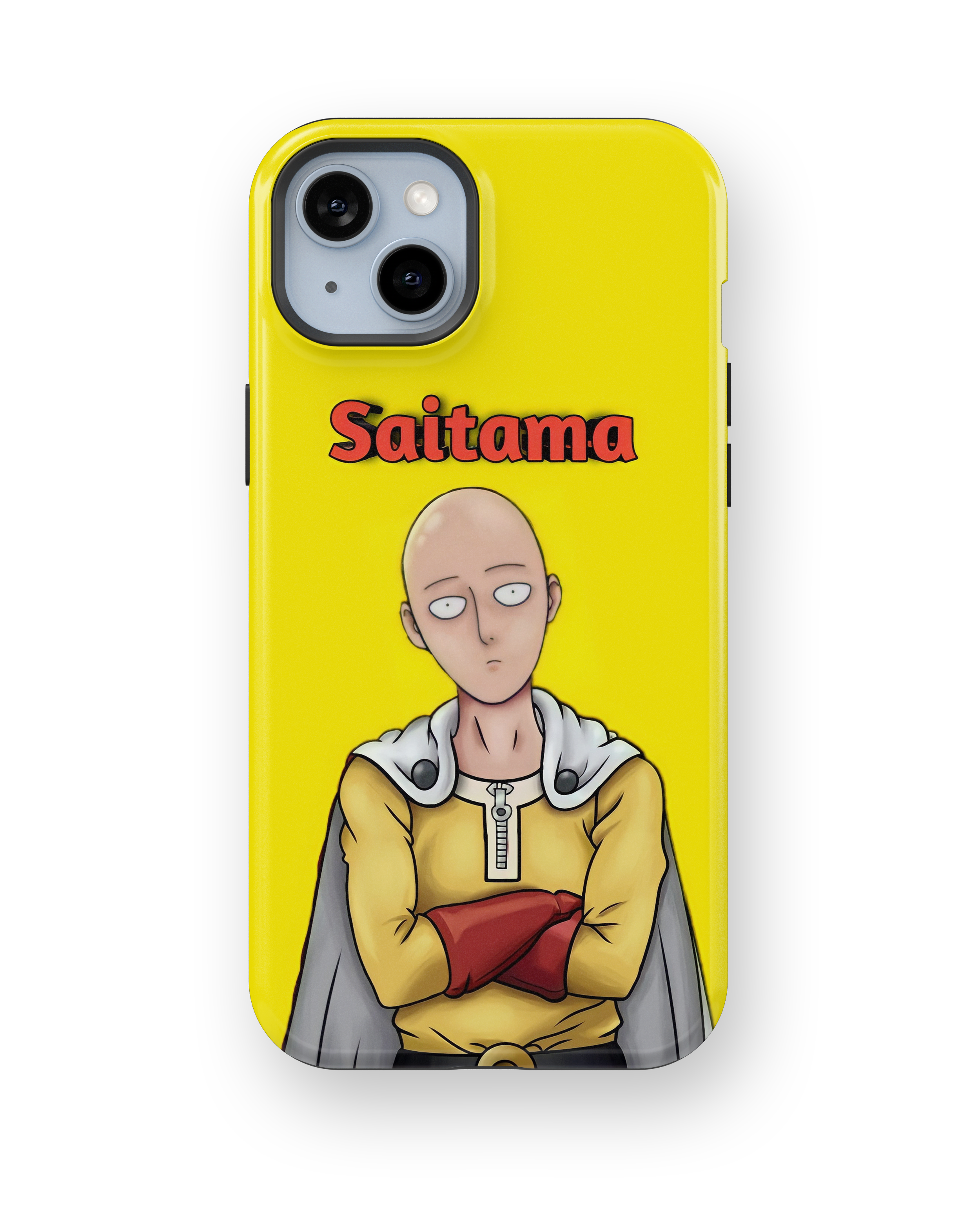 Coque iPhone Saitama – Anime One Punch Man Style Jaune