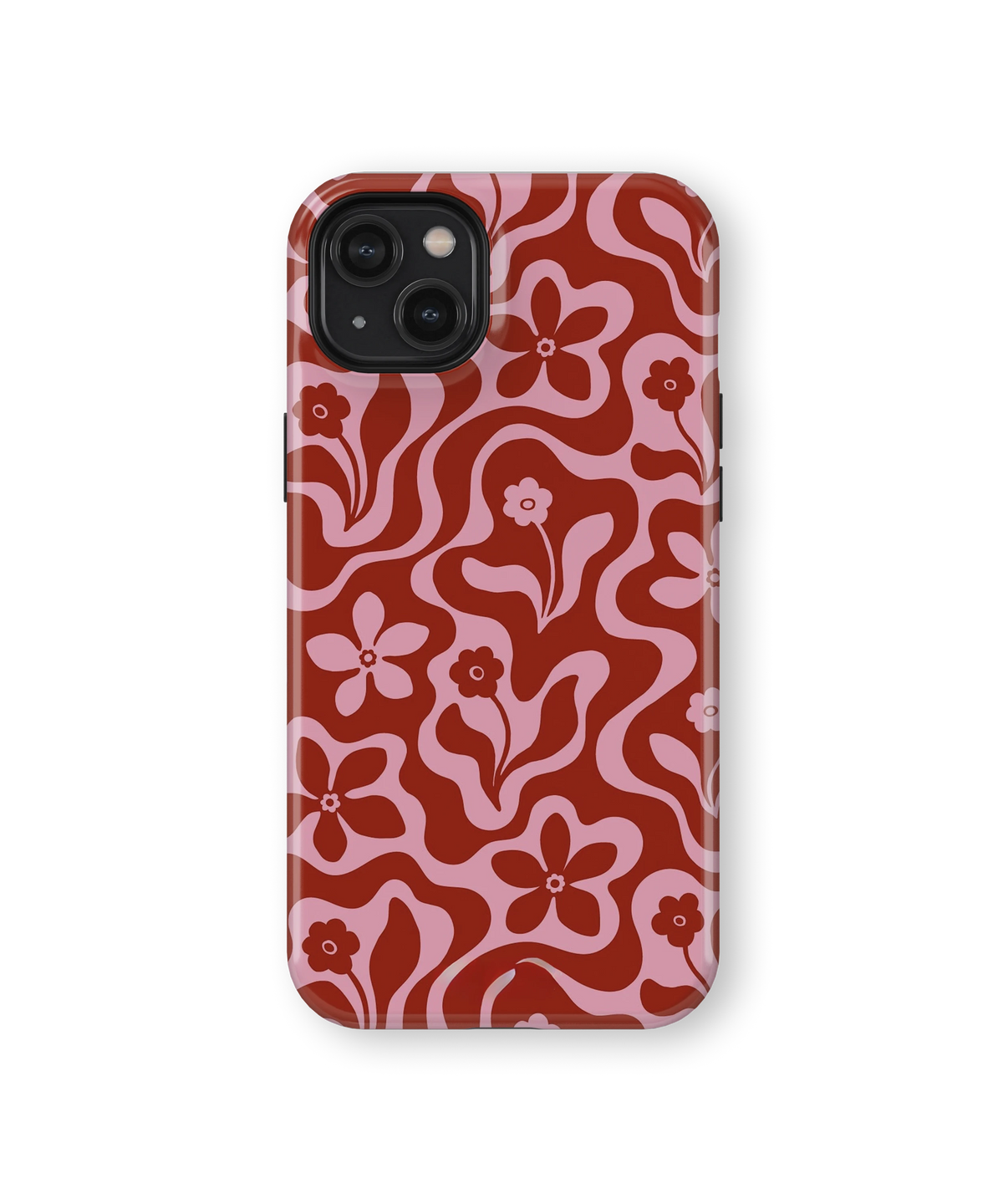 Coque iPhone Fleurie Vintage Rouge & Rose