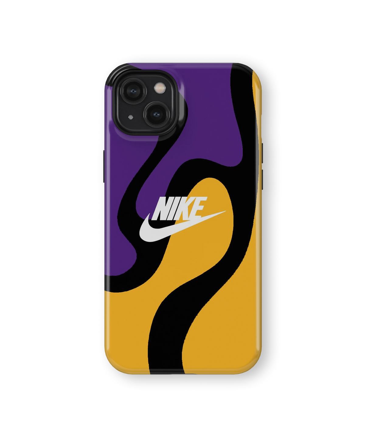 Coque iPhone Nike Abstract – Purple & Gold