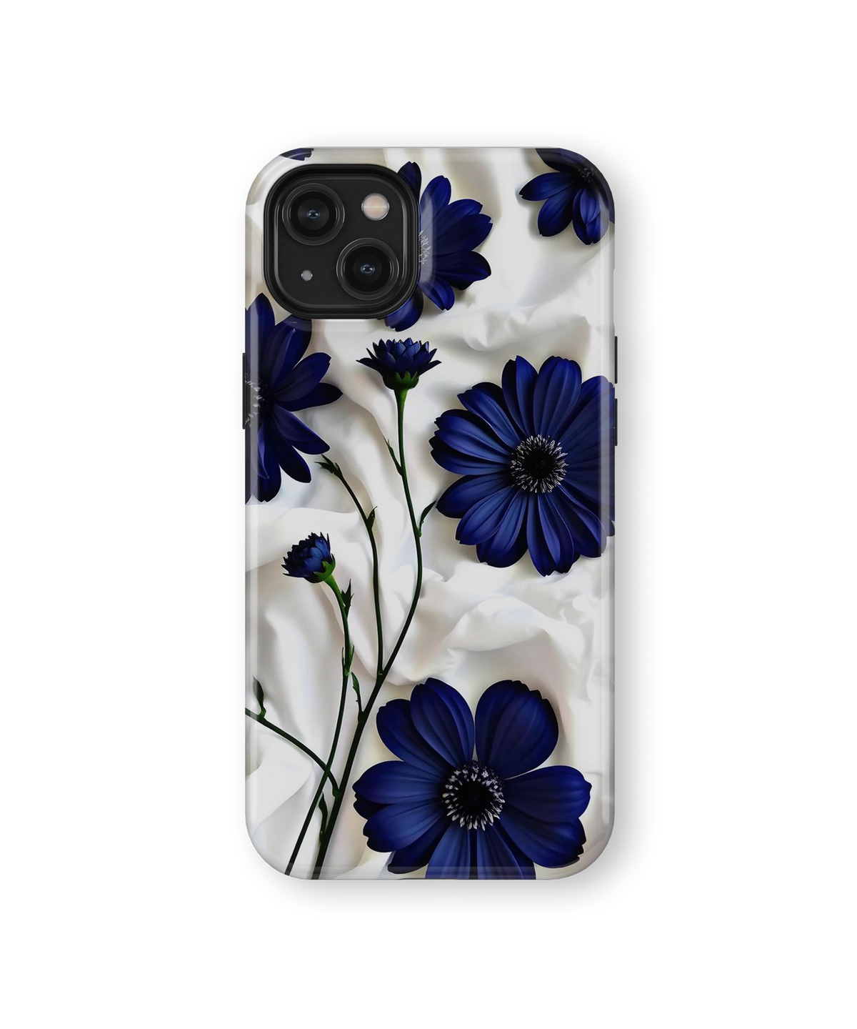 Coque iPhone – Design Fleurs Bleu Nuit