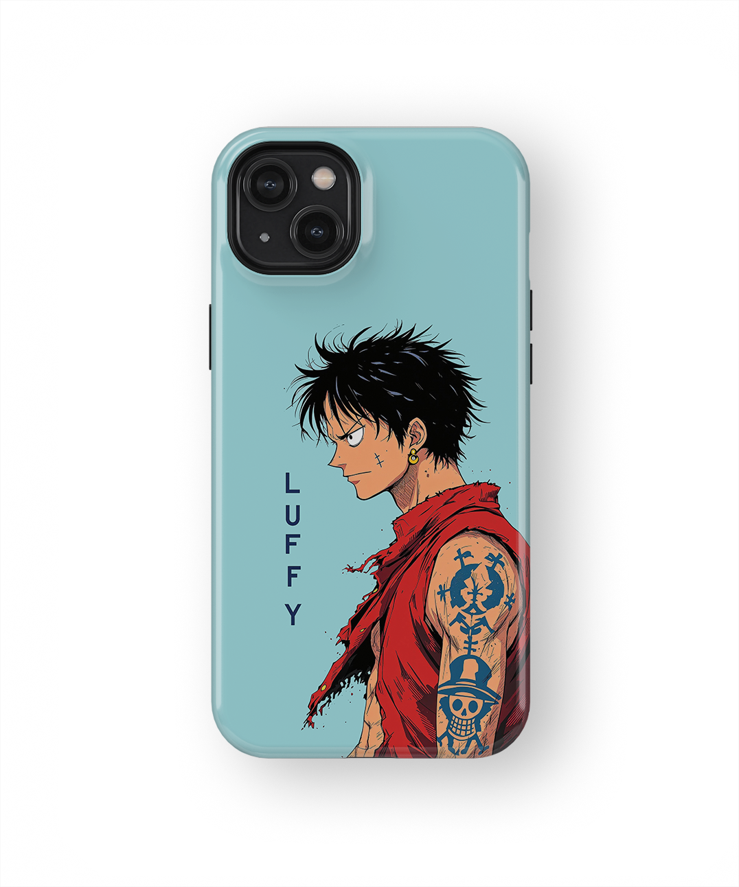 Coque iPhone Anime – Design Monkey D. Luffy Minimaliste