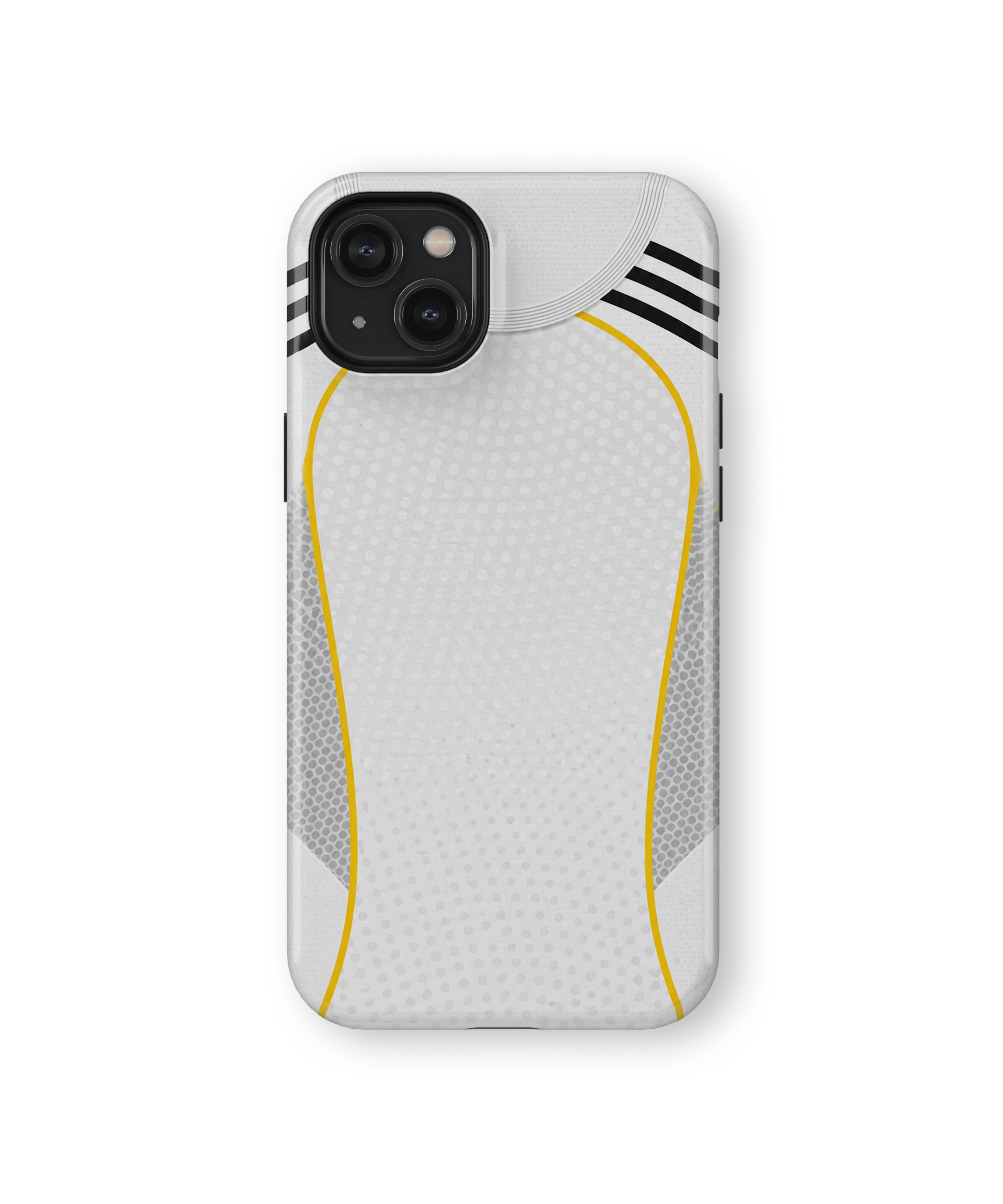 Coque iPhone – Style Maillot Real Madrid (Blanc & Or)