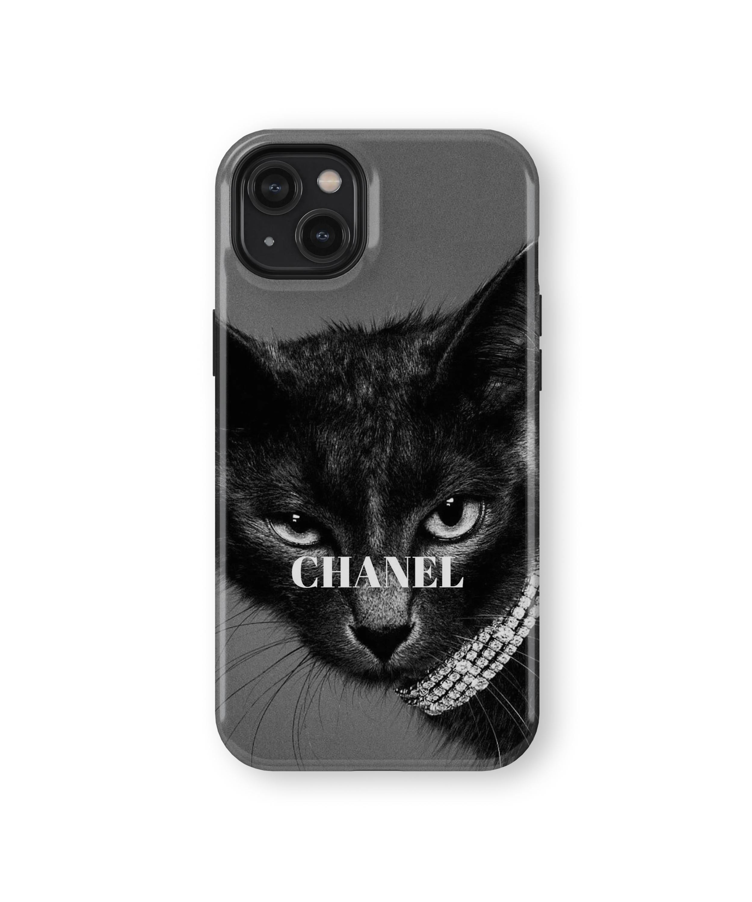Coque iPhone – Chat Élégant Noir & Blanc Style Luxe
