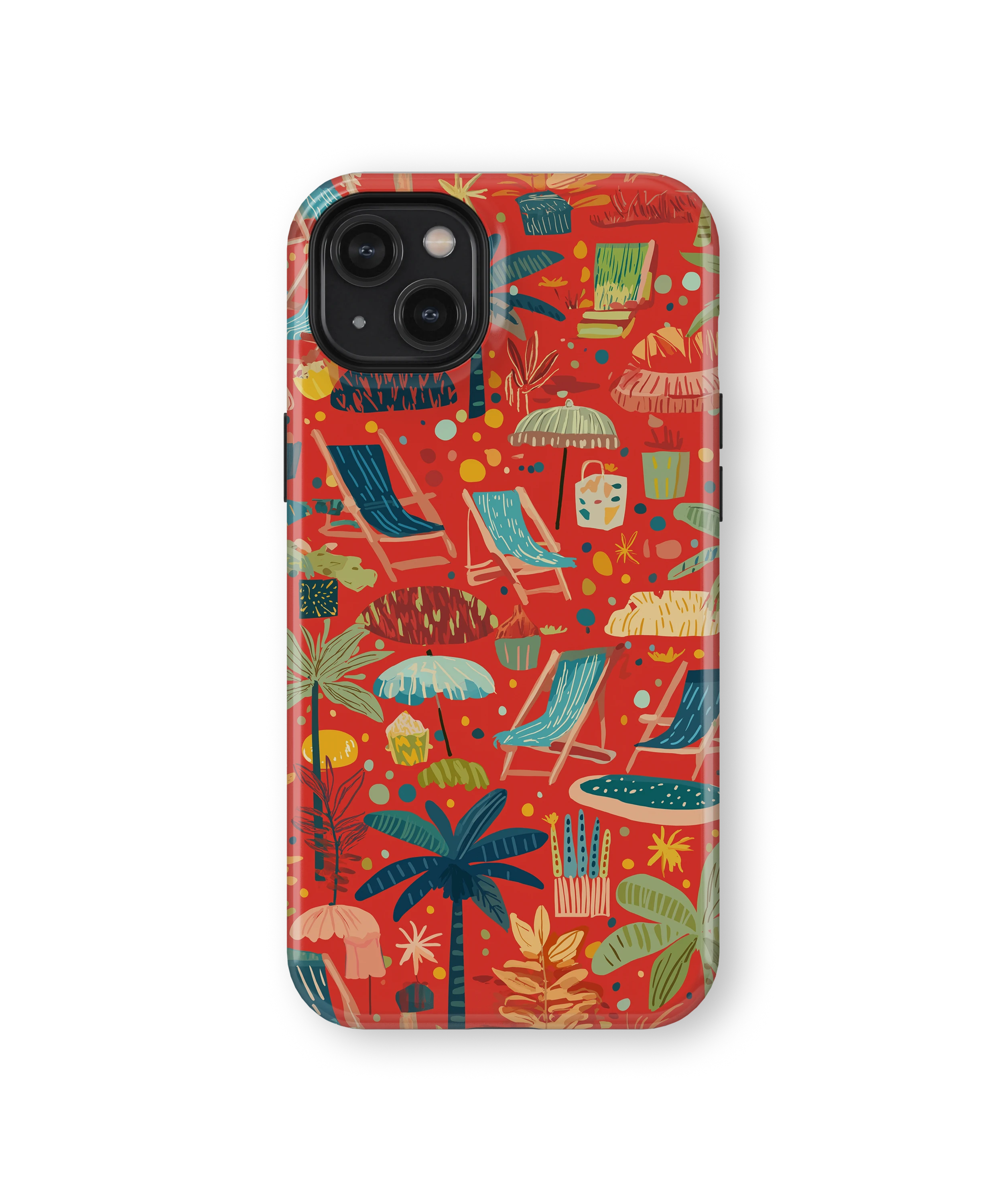 Coque iPhone – Design Summer Rouge Tropical & Fun