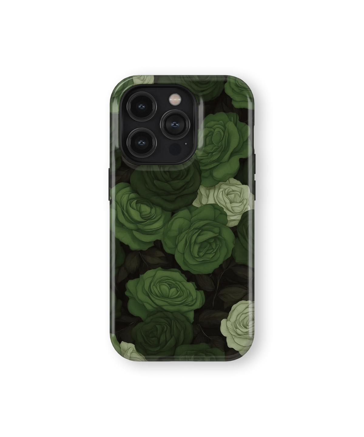 Coque iPhone – Design Roses Vertes